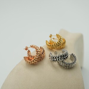 Spiked hoop earrings 925 silver 18k gold plated earrings studs back
