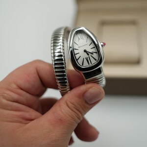 Quartz watch serpenti watch viper watch silver color white dial