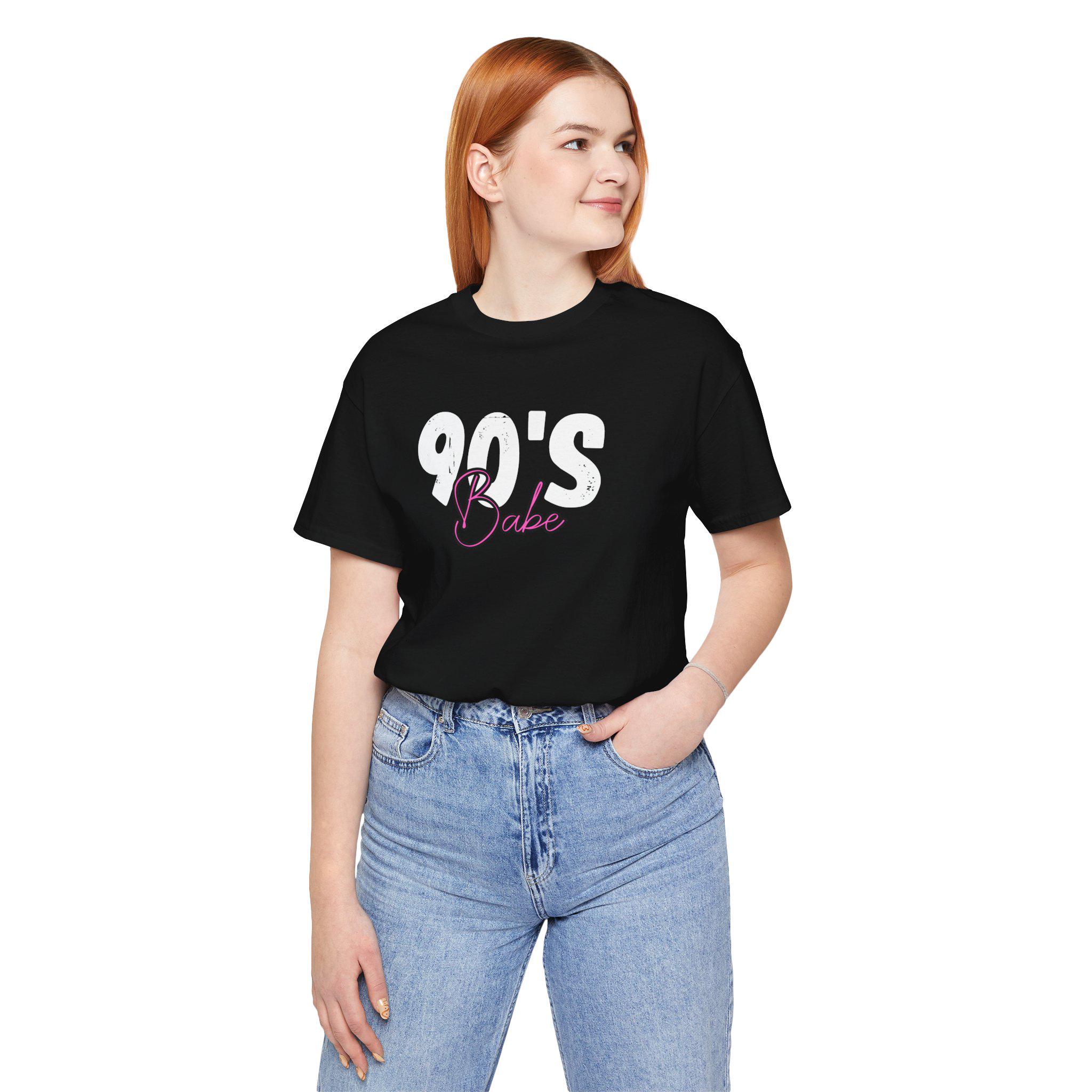 90's Babe Tee, Retro Fashion, Casual Wear, Gift for Her, 90s Nostalgia, Birthday Gift, Trendy T-Shirt - Thumbnail 4