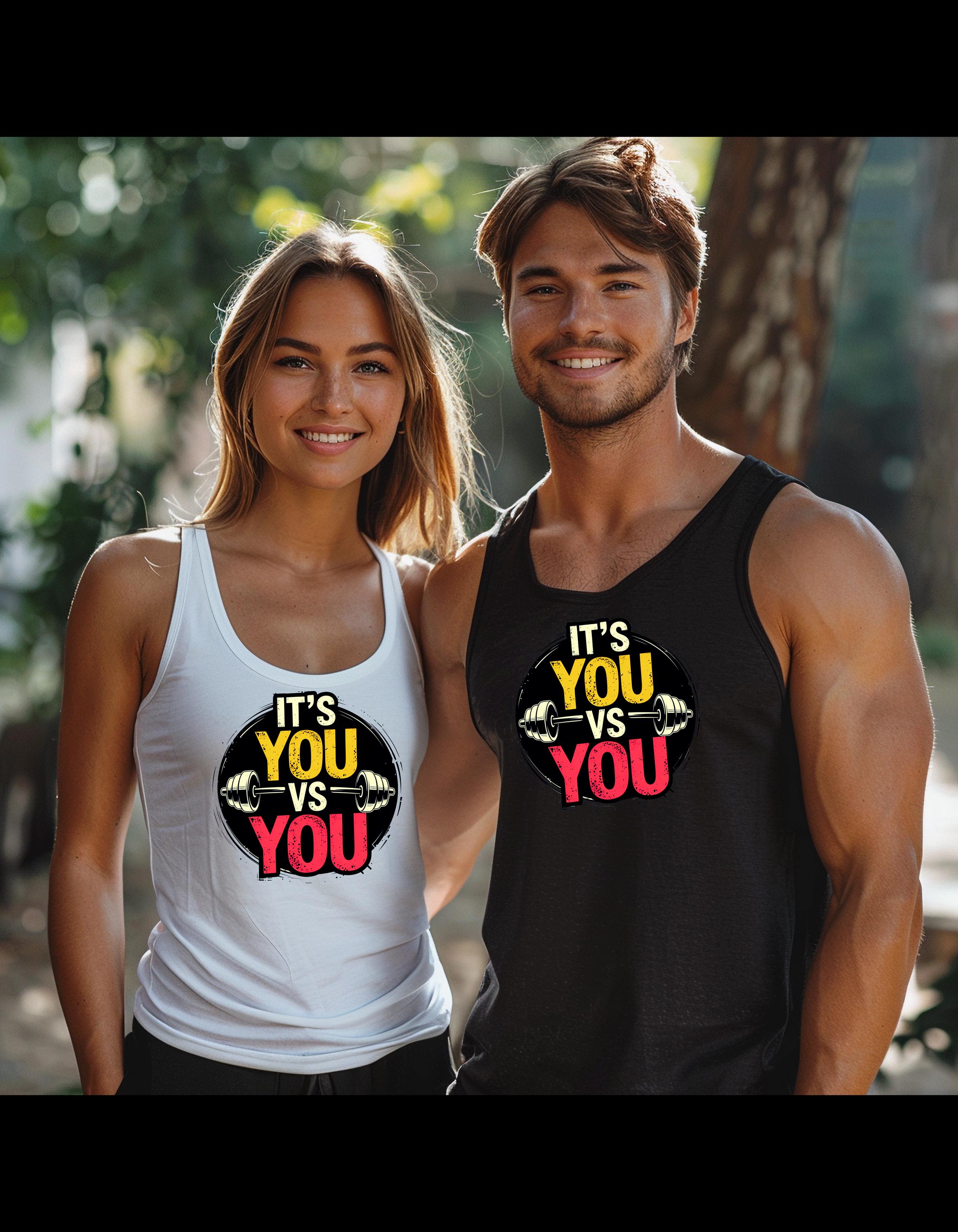 Motivational Fitness Tank Top | Gym Wear, Workout Apparel, Weightlifting Shirt, Activewear for Men & Women, It's You vs You - Image 1