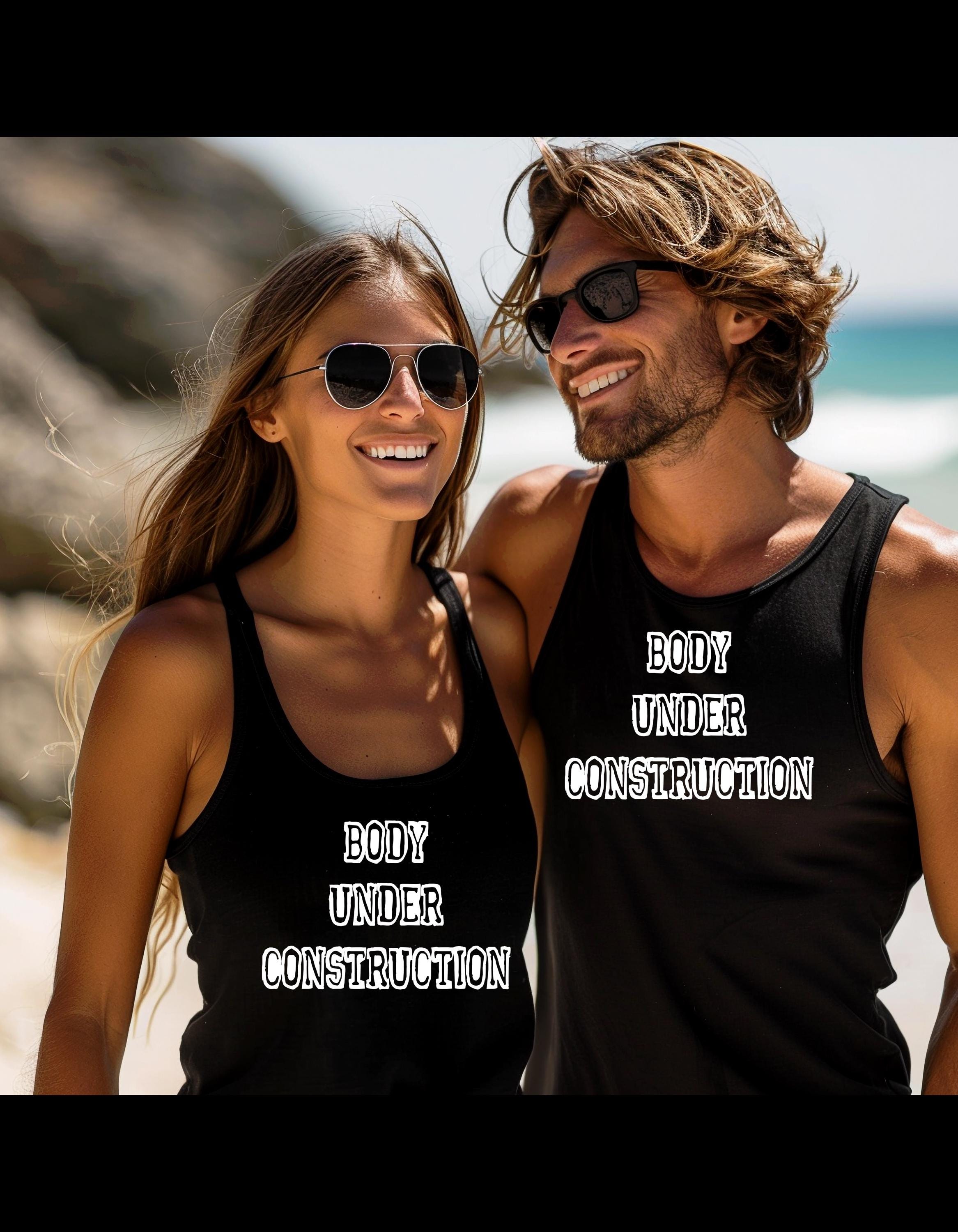 Body Under Construction Unisex Jersey Tank, Motivational Workout Shirt, Gym Tank Top, Fitness Apparel, Gift for Trainers, Summer Style - Thumbnail 2