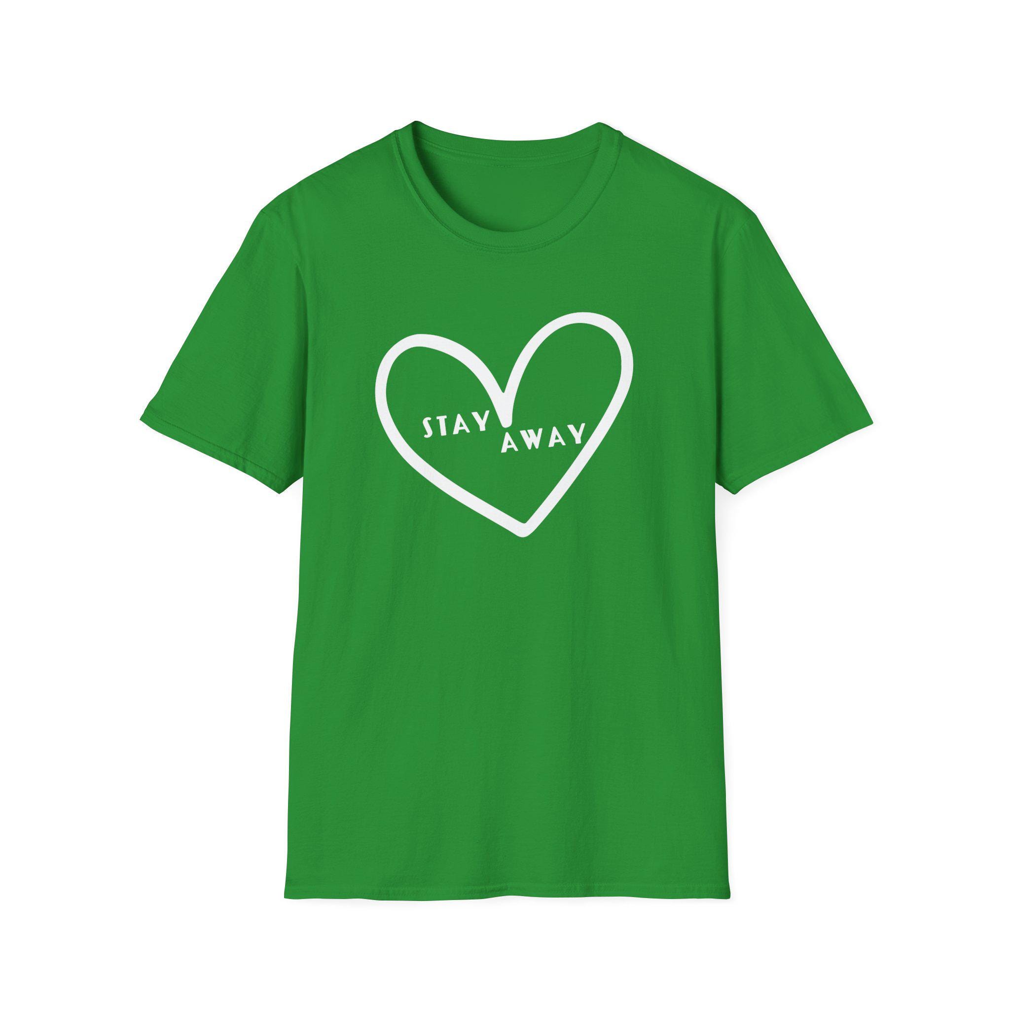 Stay Away Graphic Tee | Unisex Softstyle T-Shirt for Casual Wear, Gift for Friends, Everyday Style, Unique Fashion Statement, Modern Apparel - Thumbnail 5