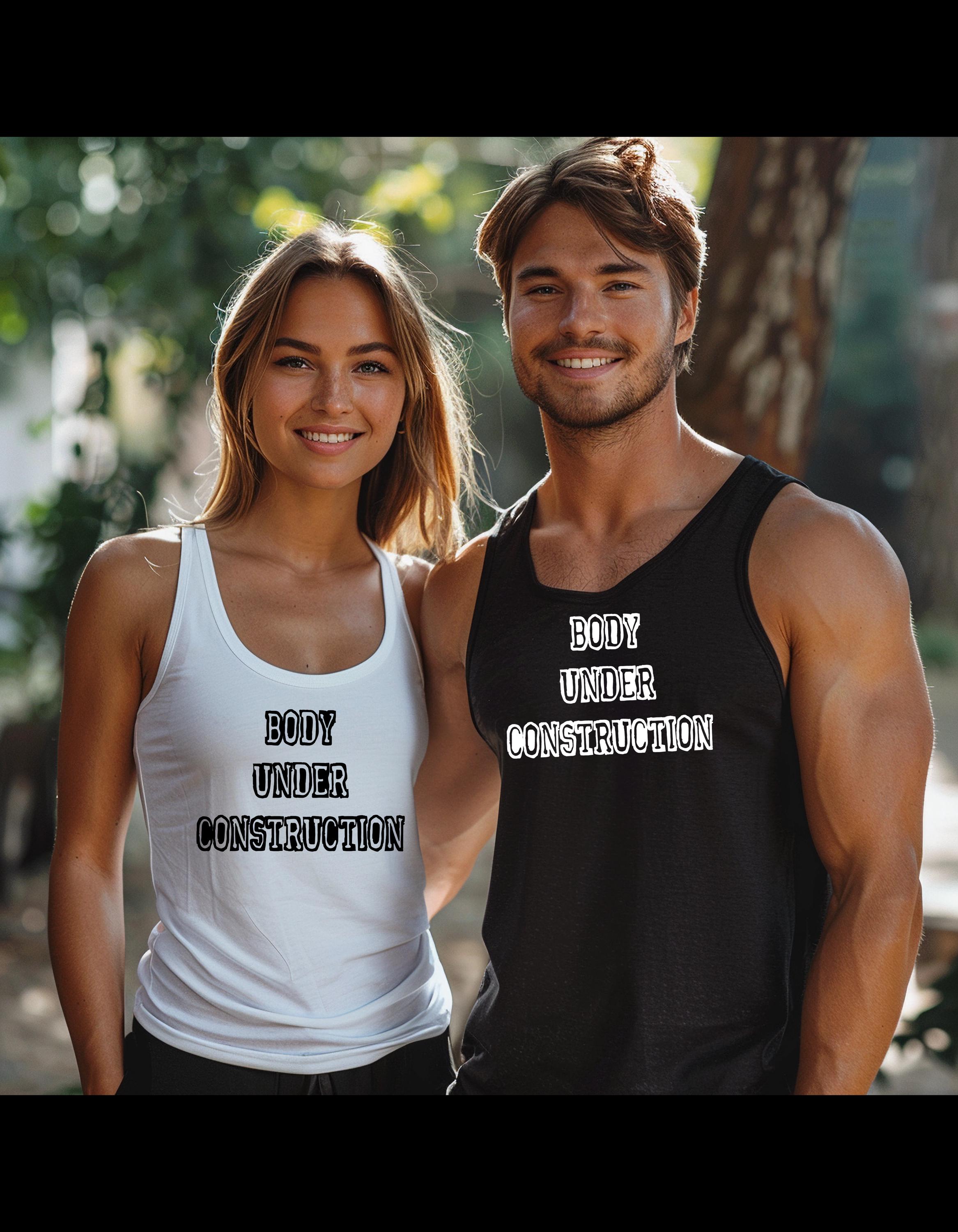 Body Under Construction Unisex Jersey Tank, Motivational Workout Shirt, Gym Tank Top, Fitness Apparel, Gift for Trainers, Summer Style - Image 1