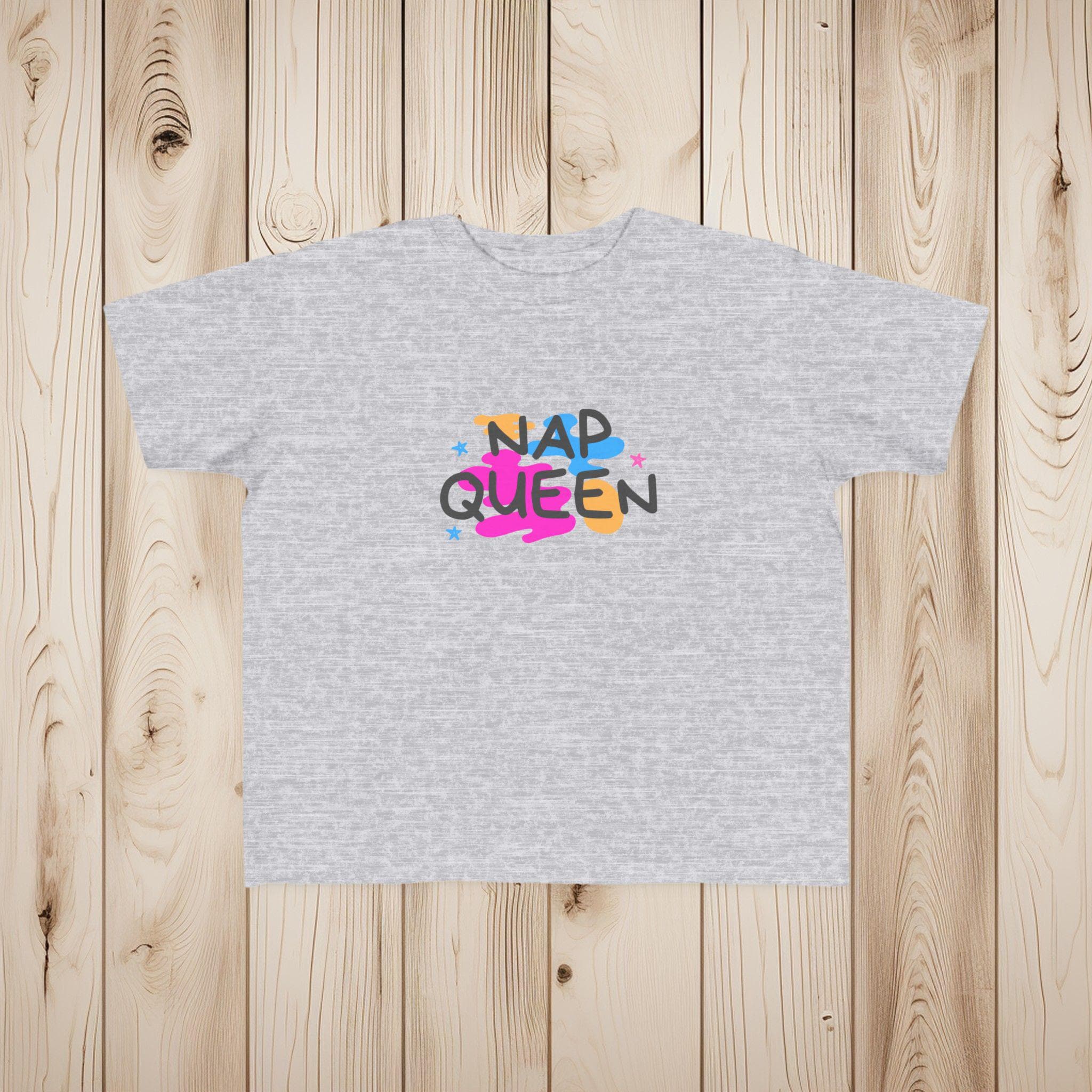 NAP QUEEN Toddler T-Shirt, Funny Nap Time Tee for Girls, Rabbit Skins 3321, Cute Graphic Tee, Toddler Girl Gift, Nap Shirt - Thumbnail 3