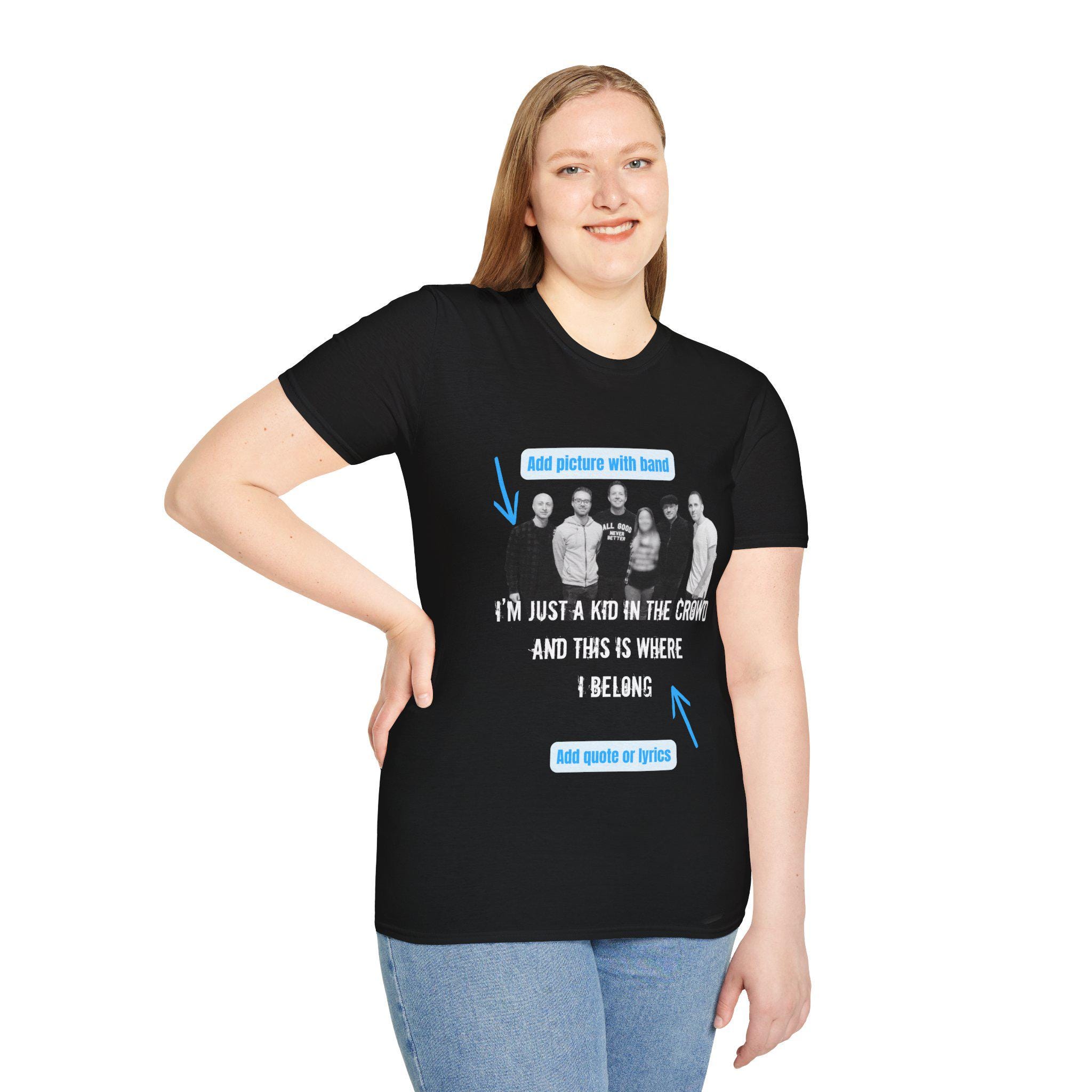 Custom Fan Tribute Concert Shirt Personalized Band Tour T-Shirt with Show Dates & Photo | Music Fan Gift | Pop Punk Fan Tee - Thumbnail 3