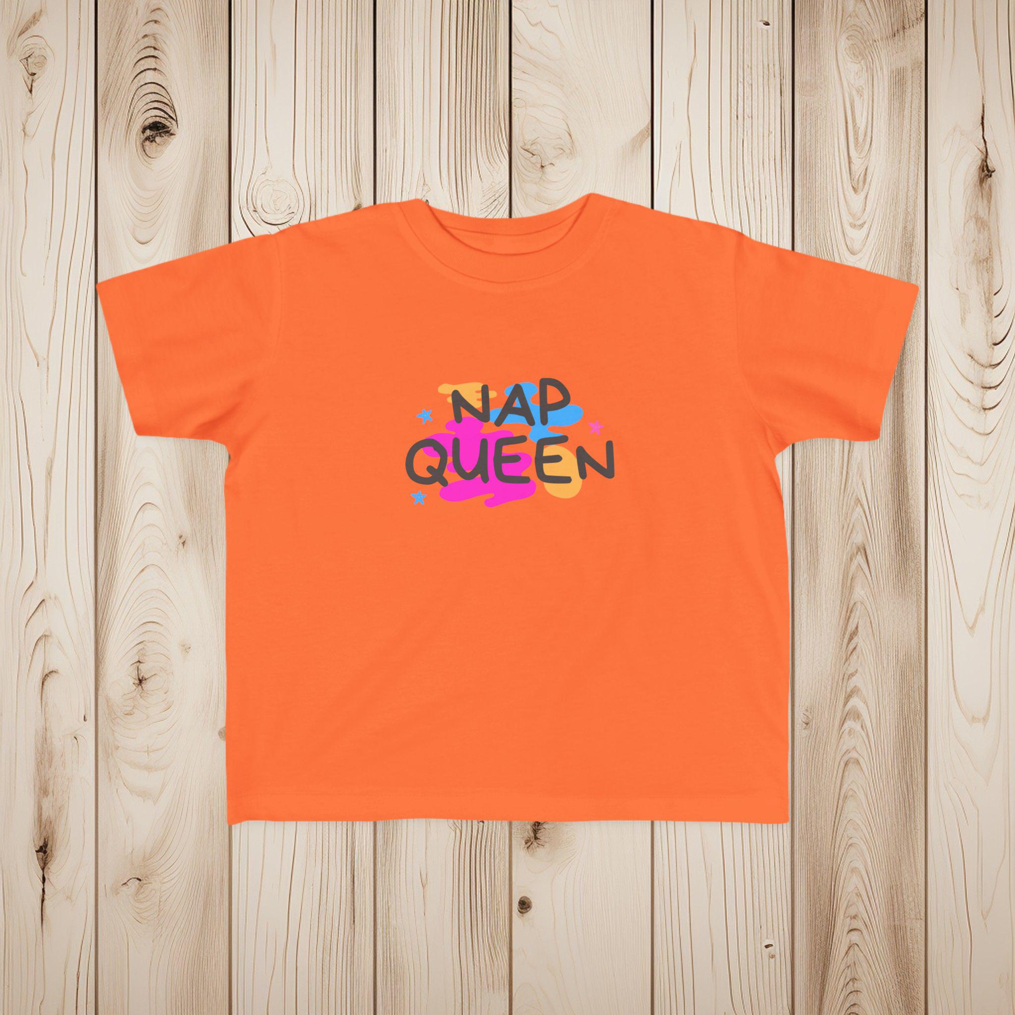 NAP QUEEN Toddler T-Shirt, Funny Nap Time Tee for Girls, Rabbit Skins 3321, Cute Graphic Tee, Toddler Girl Gift, Nap Shirt