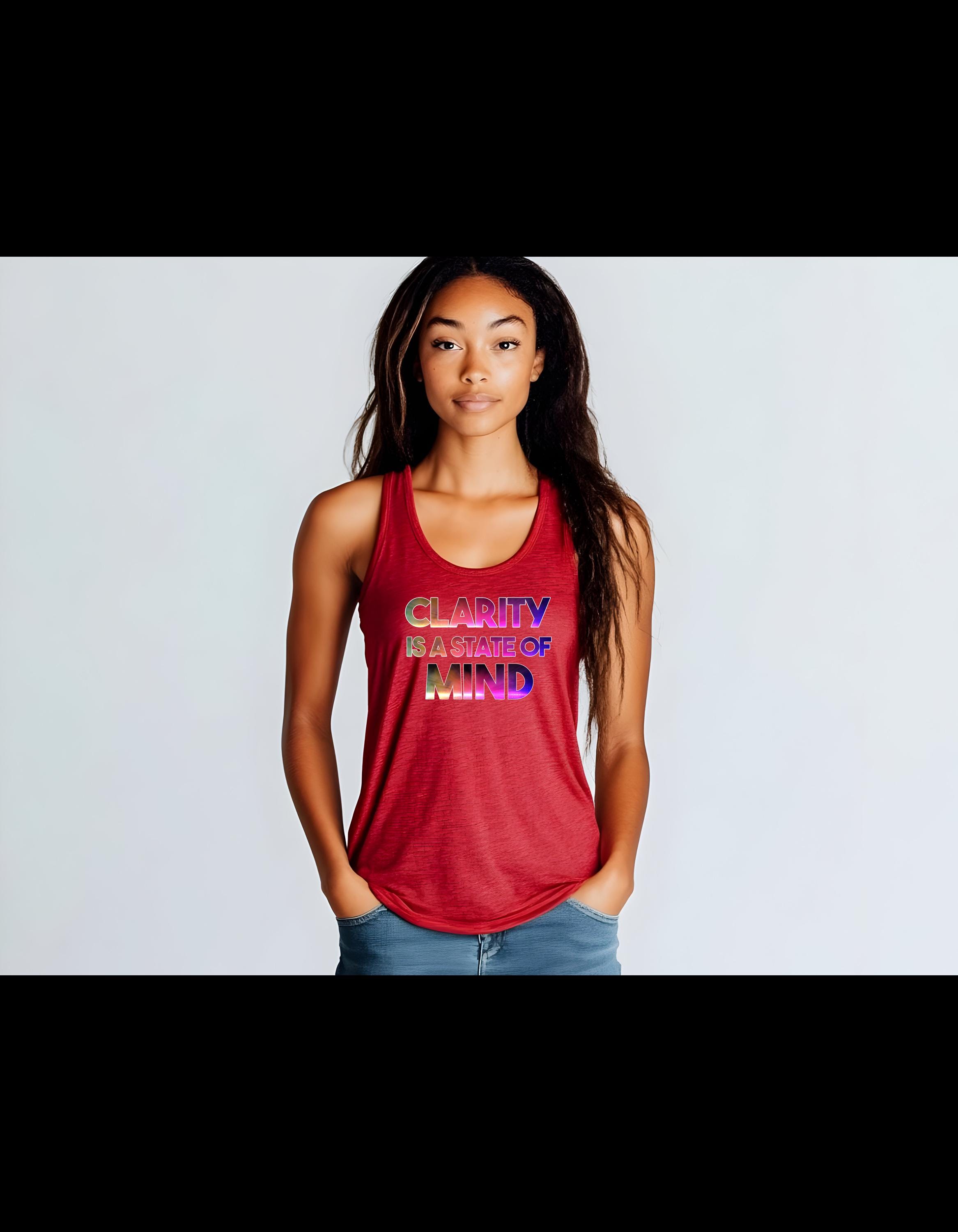 Clarity Is a State of Mind Tank Top, Bella Canvas 3480, EDM Festival ShirT, Rave Quote Tee, Mindful Bass Girl Aesthetic - Thumbnail 3