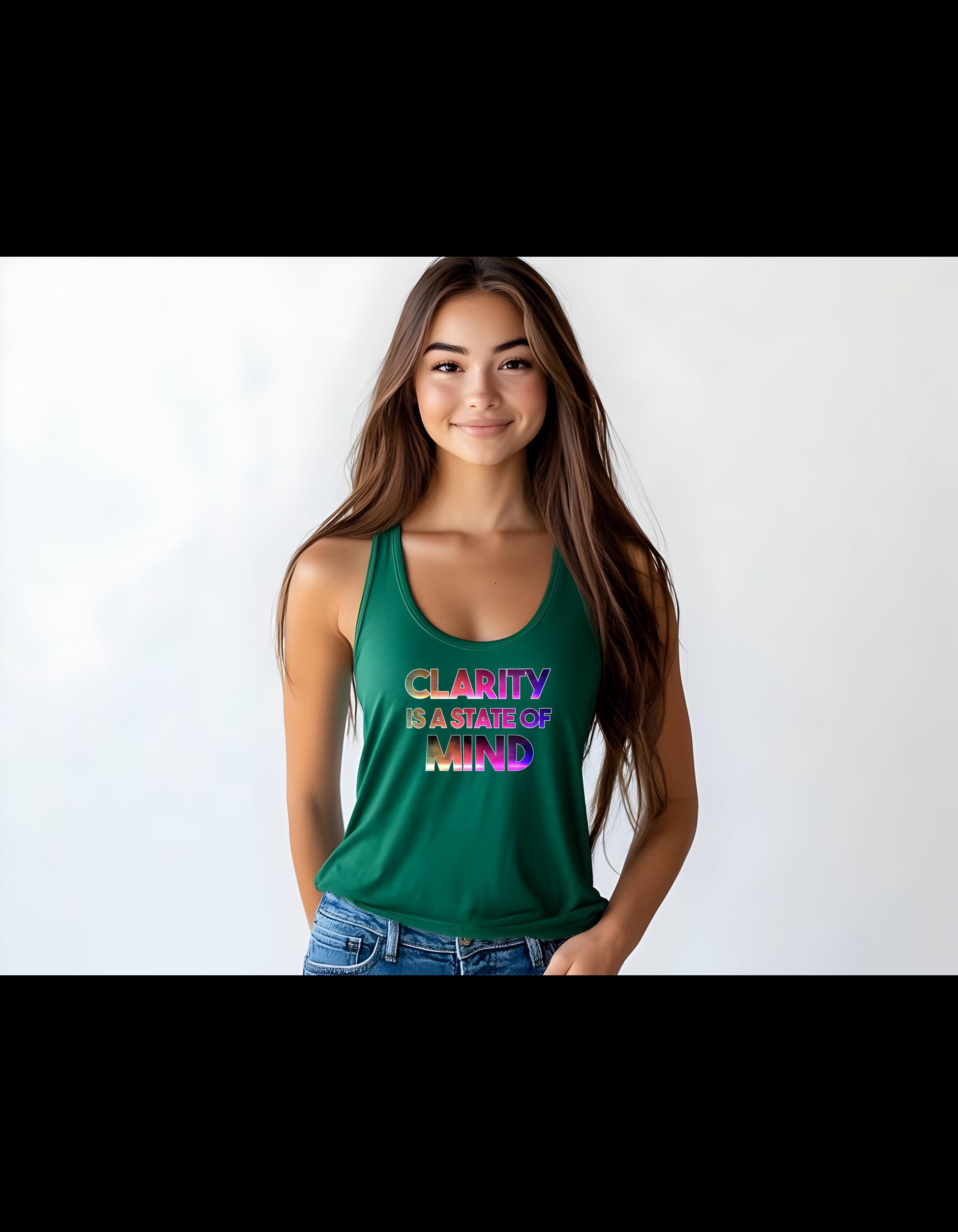 Clarity Is a State of Mind Tank Top, Bella Canvas 3480, EDM Festival ShirT, Rave Quote Tee, Mindful Bass Girl Aesthetic - Thumbnail 5