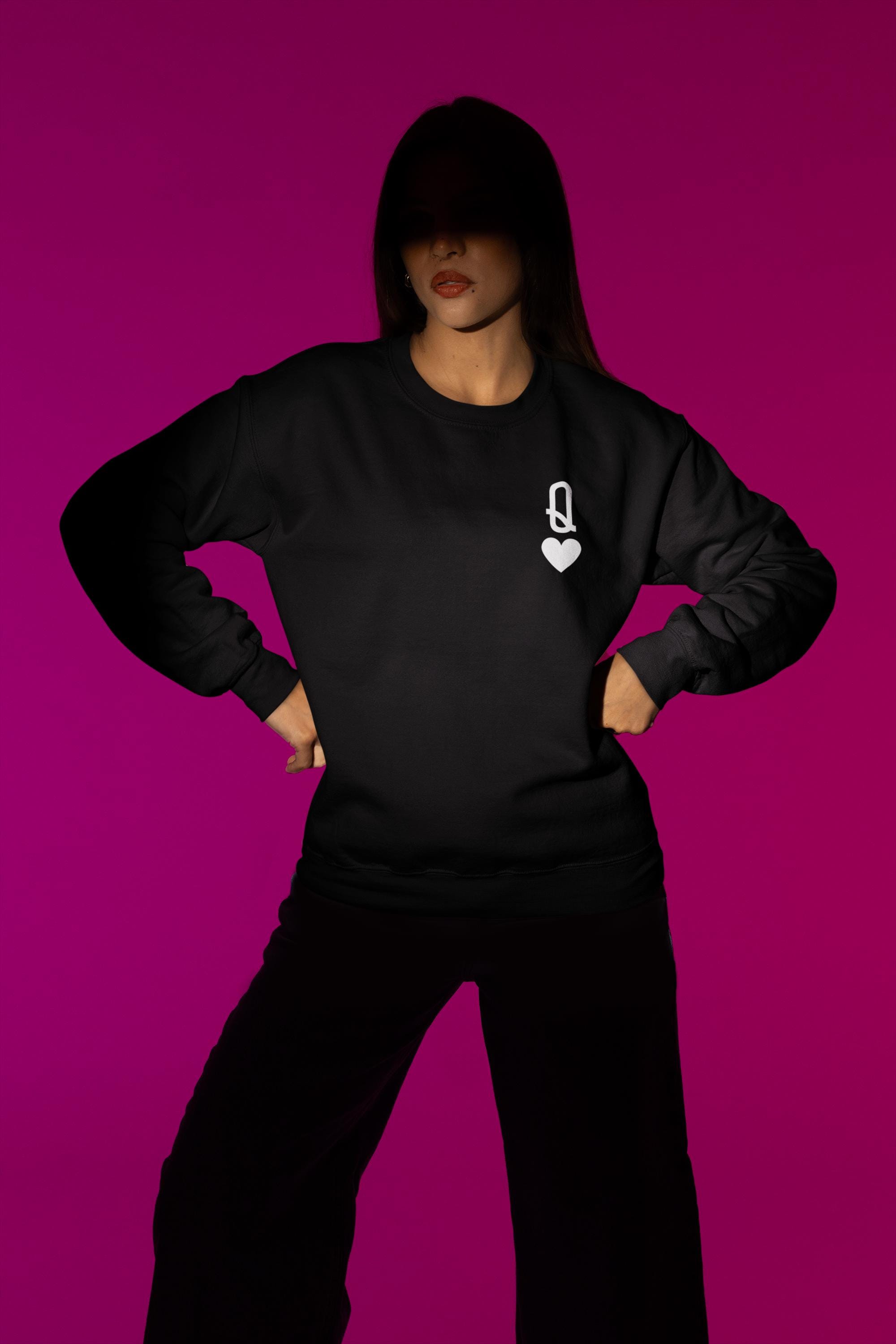 Queen of Hearts shirt, Cozy Unisex Sweatshirt, Perfect for Casual Outfits, Ideal for Birthdays, Valentine's Day, Self Love