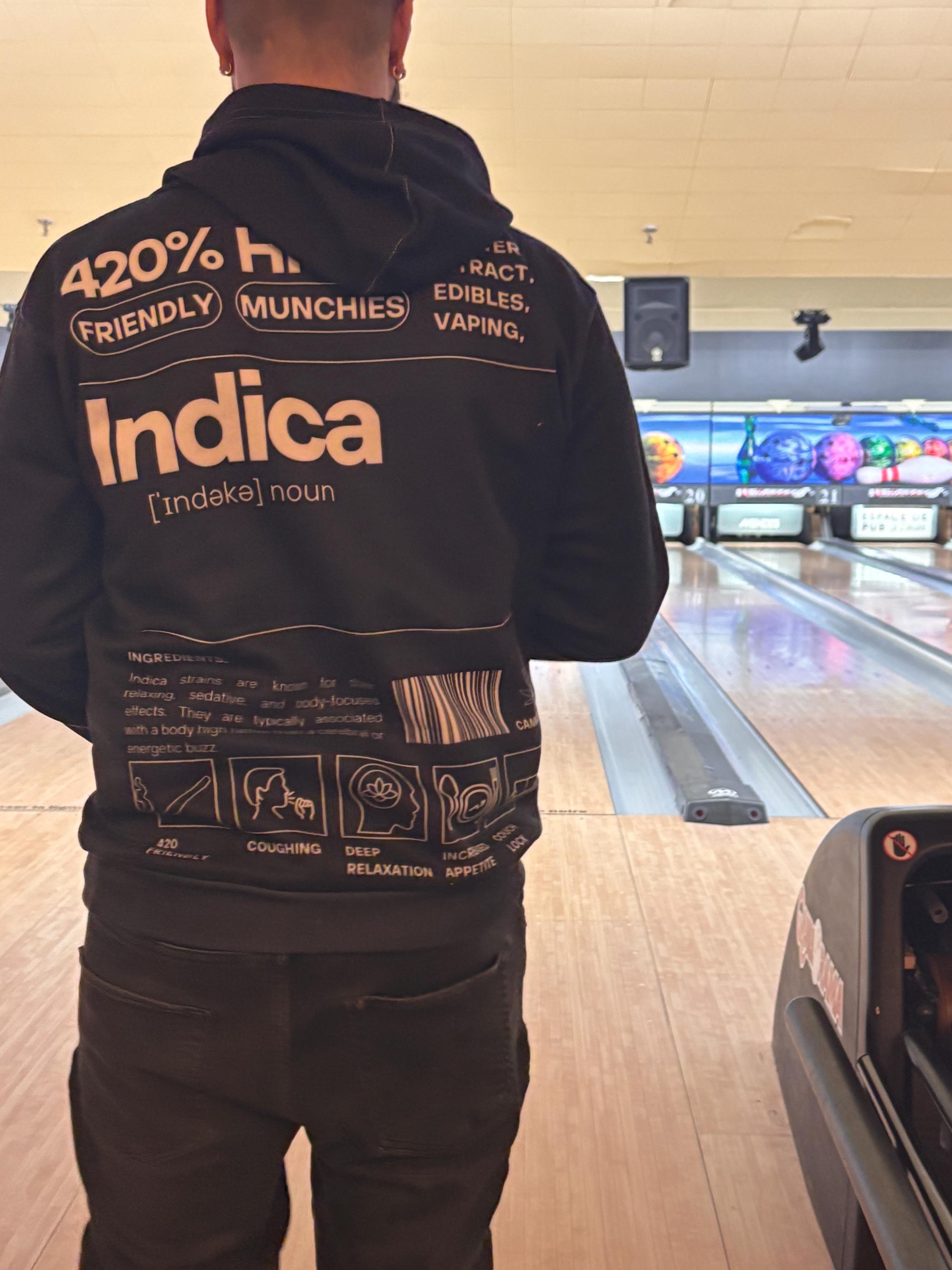 Indica Hoodie Chill Vibes Cannabis Sweatshirt | Gildan 18500 Weed Pullover | Marijuana Stoner Gift 420 Relaxed Outfit - Image 1