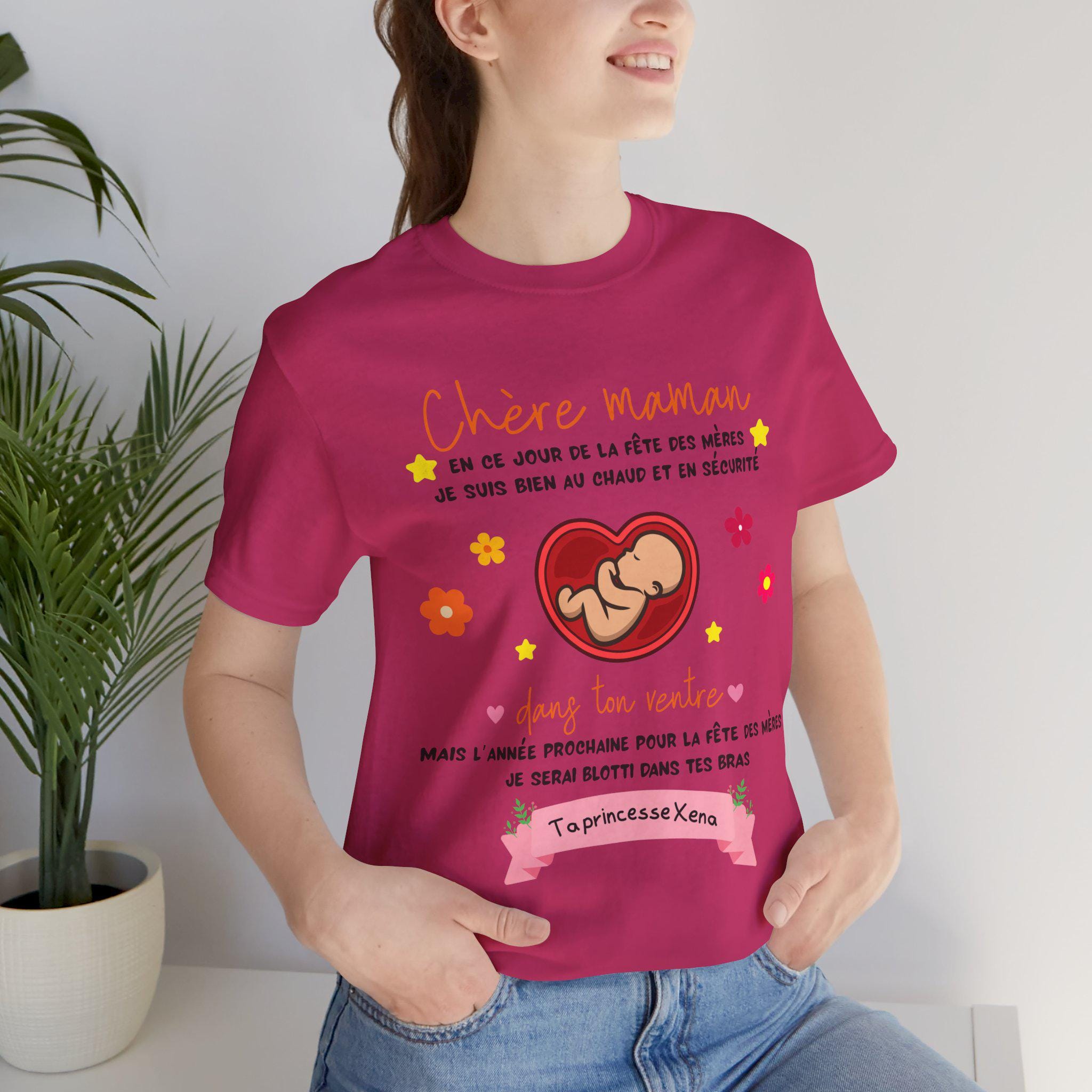 French Personalized Pregnancy Shirt, Mother's Day Gift, Family Celebration Shirt, New Mom Gift, Gender Reveal Shirt - Thumbnail 5