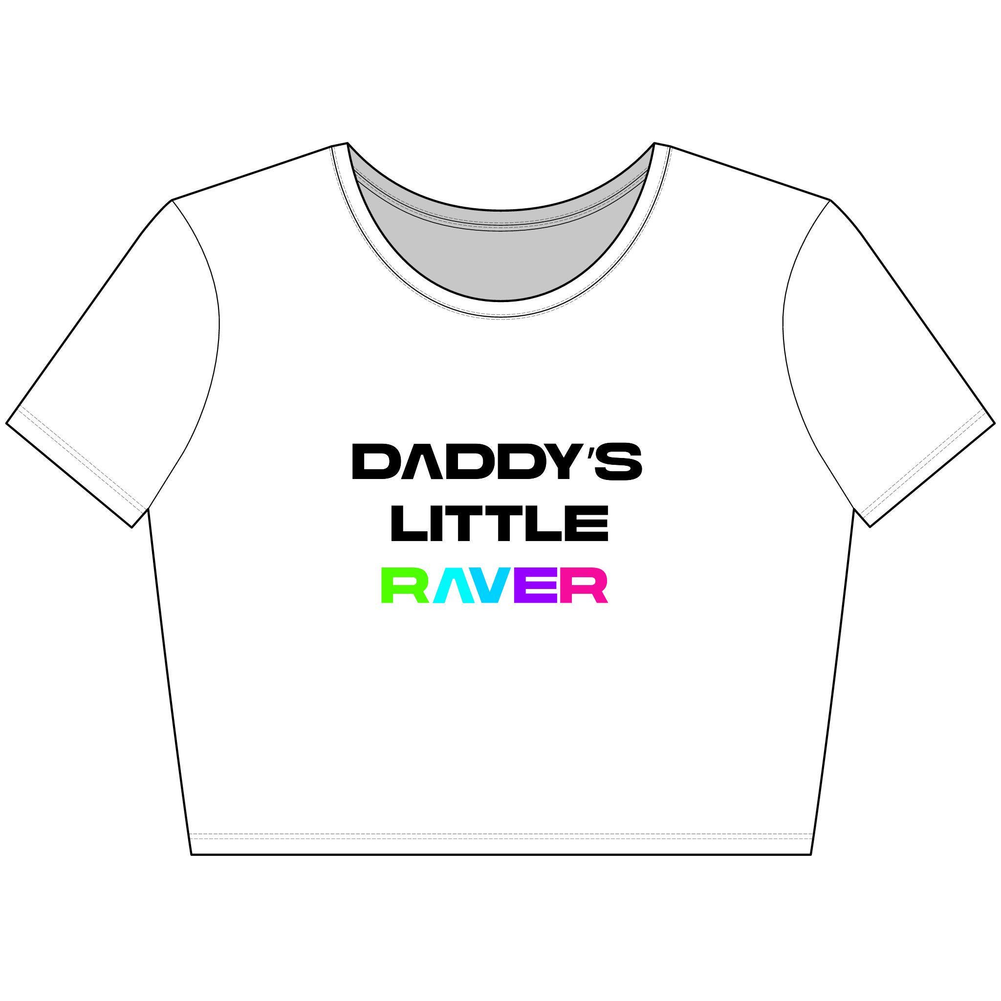 Daddy's Little Raver Crop Top, Bella Canvas 6681, Rainbow Rave Festival Shirt, Edgy Y2K Party Girl Aesthetic Crop Tee - Thumbnail 7