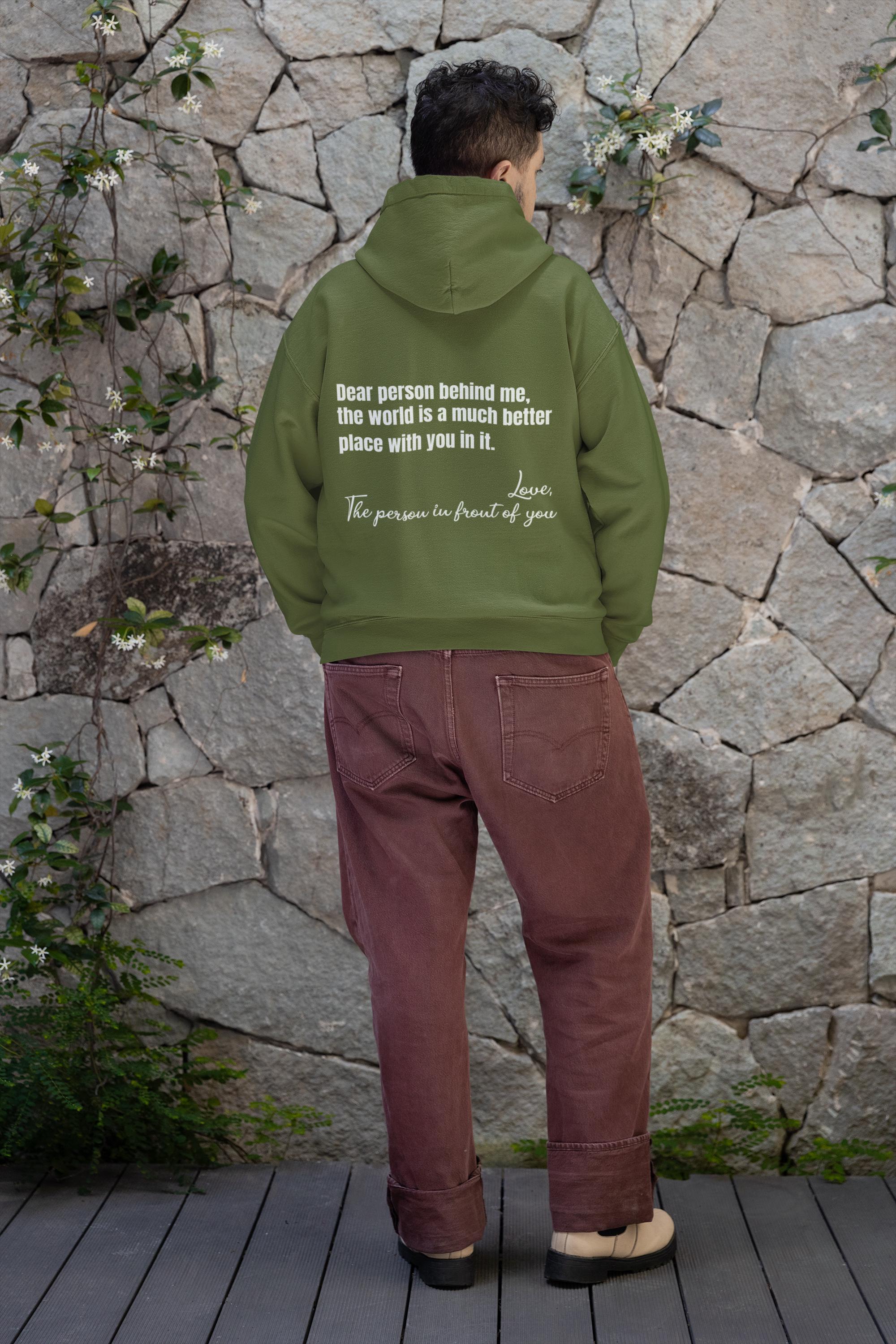 You Are Enough Hoodie with Back Message | Mental Health & LGBTQ+ Affirmation Sweatshirt | Gildan 18500 Unisex Hoodie Gift - Thumbnail 4
