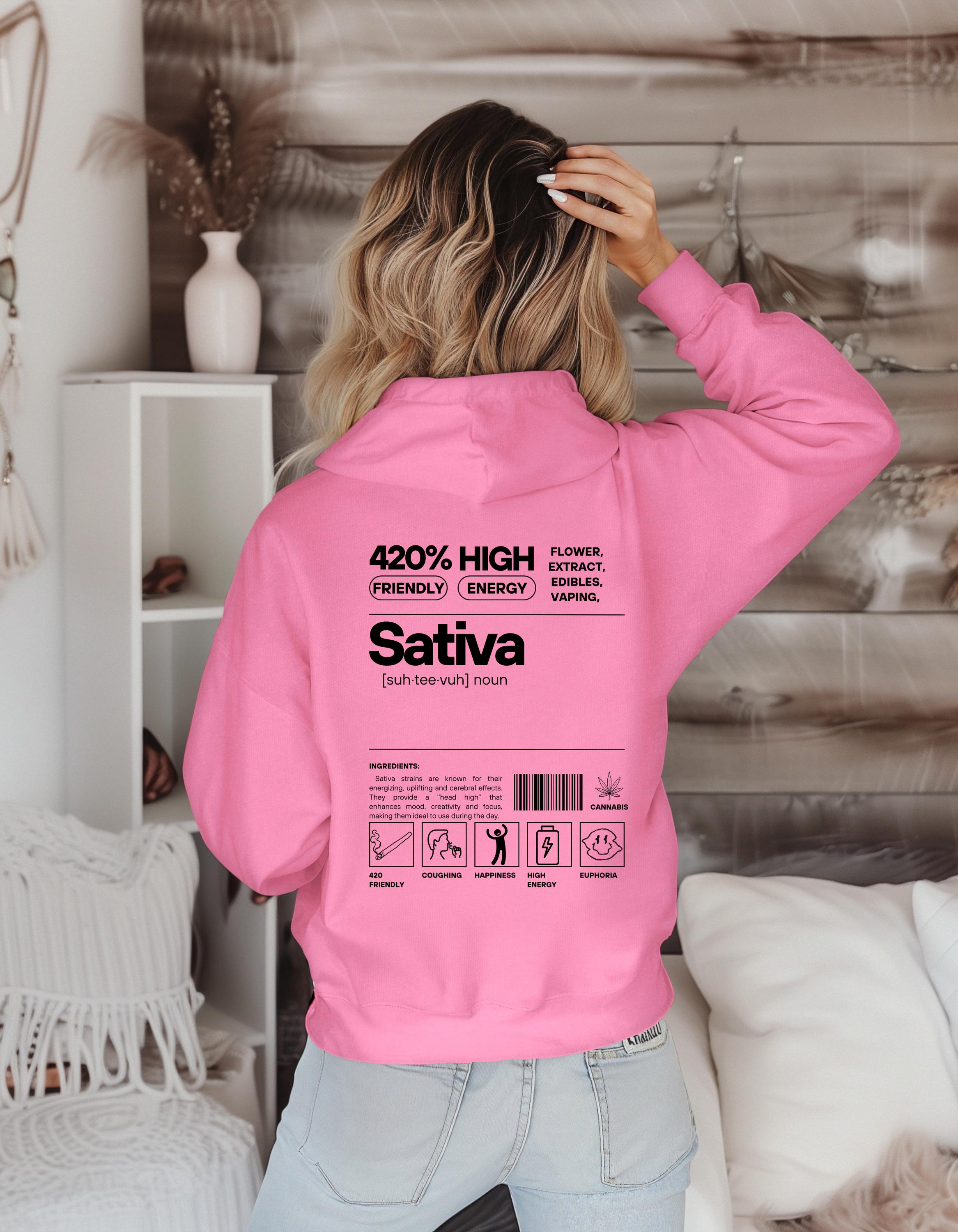 Sativa Hoodie | Gildan 18500 Heavy Blend | Weed Hoodie | Stoner Streetwear | Cannabis Pullover | 420 Gift | Unisex Marijuana Sweatshirt - Thumbnail 7