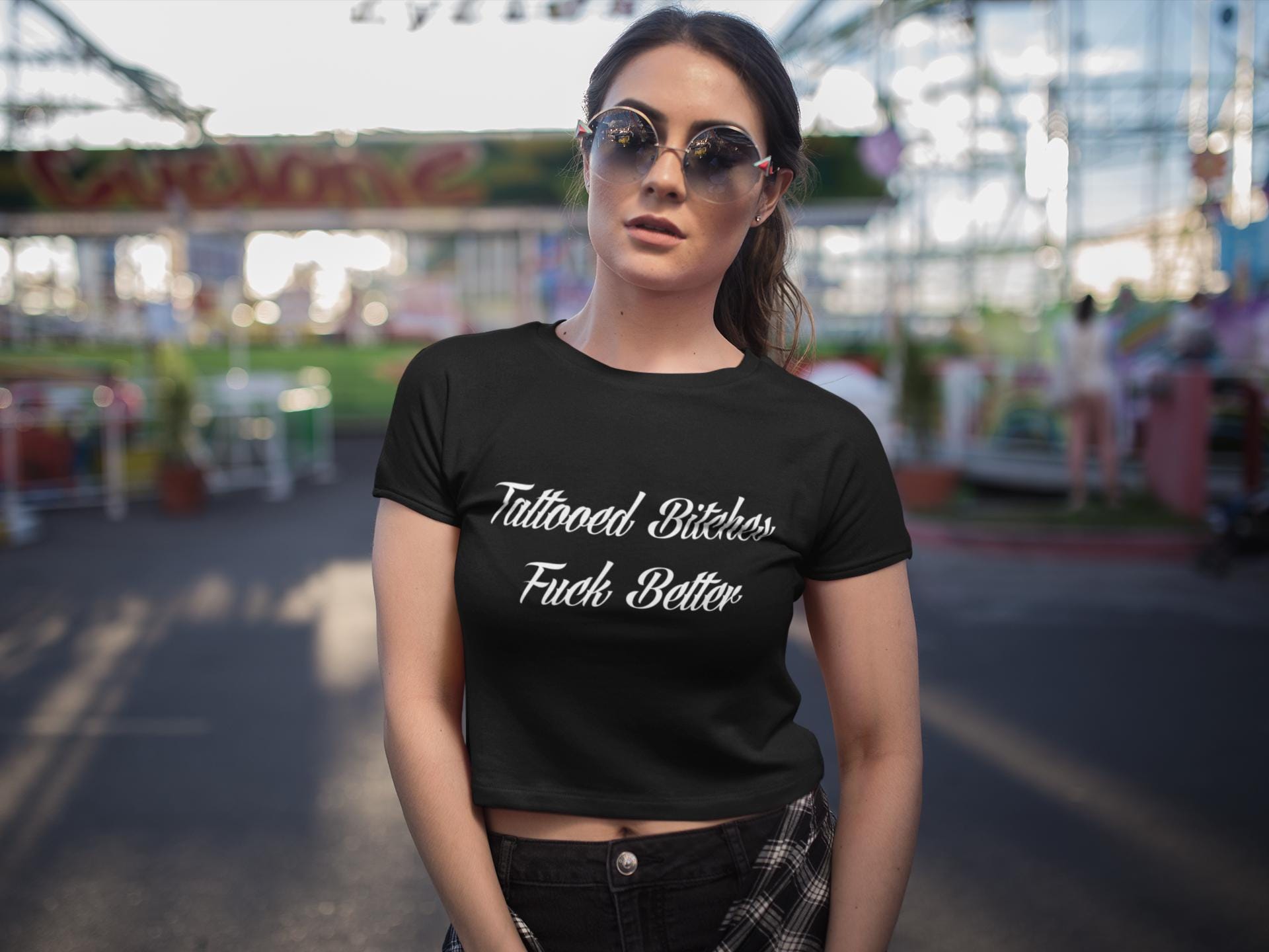 Tattooed Bitches Fuck Better Crop Top | Edgy Graphic Crop Shirt | Next Level 5080 Tee | Tattoo Babe Aesthetic | Bold Feminist Gift - Thumbnail 5
