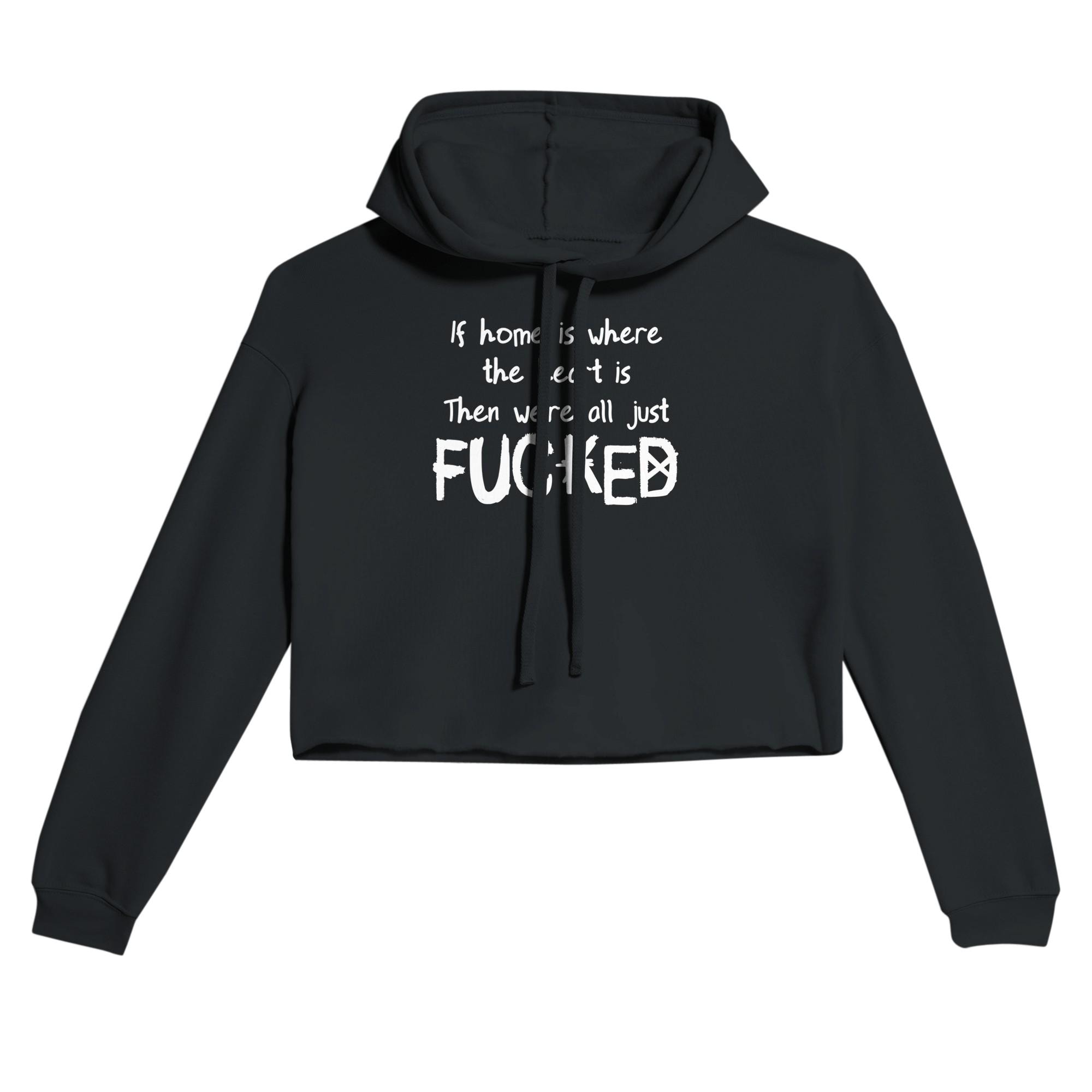 If Home Is Where The Heart Is Cropped Women’s Hoodie - Thumbnail 3