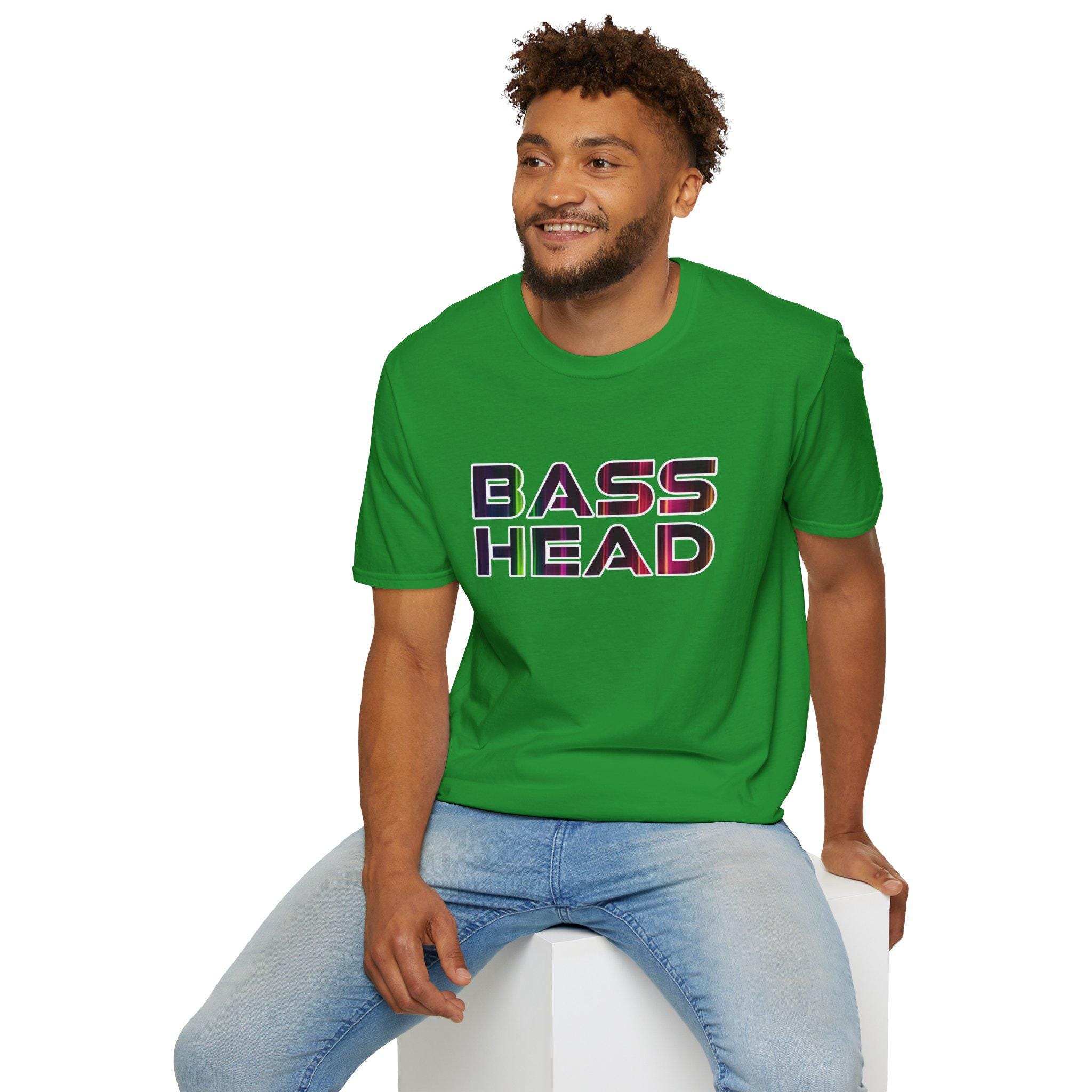 Bass Head T-Shirt, Gildan 64000 Unisex Tee, EDM Rave Shirt, Dubstep Music Festival Top, DJ Bass Drop Graphic, Raver Gift Idea - Thumbnail 6