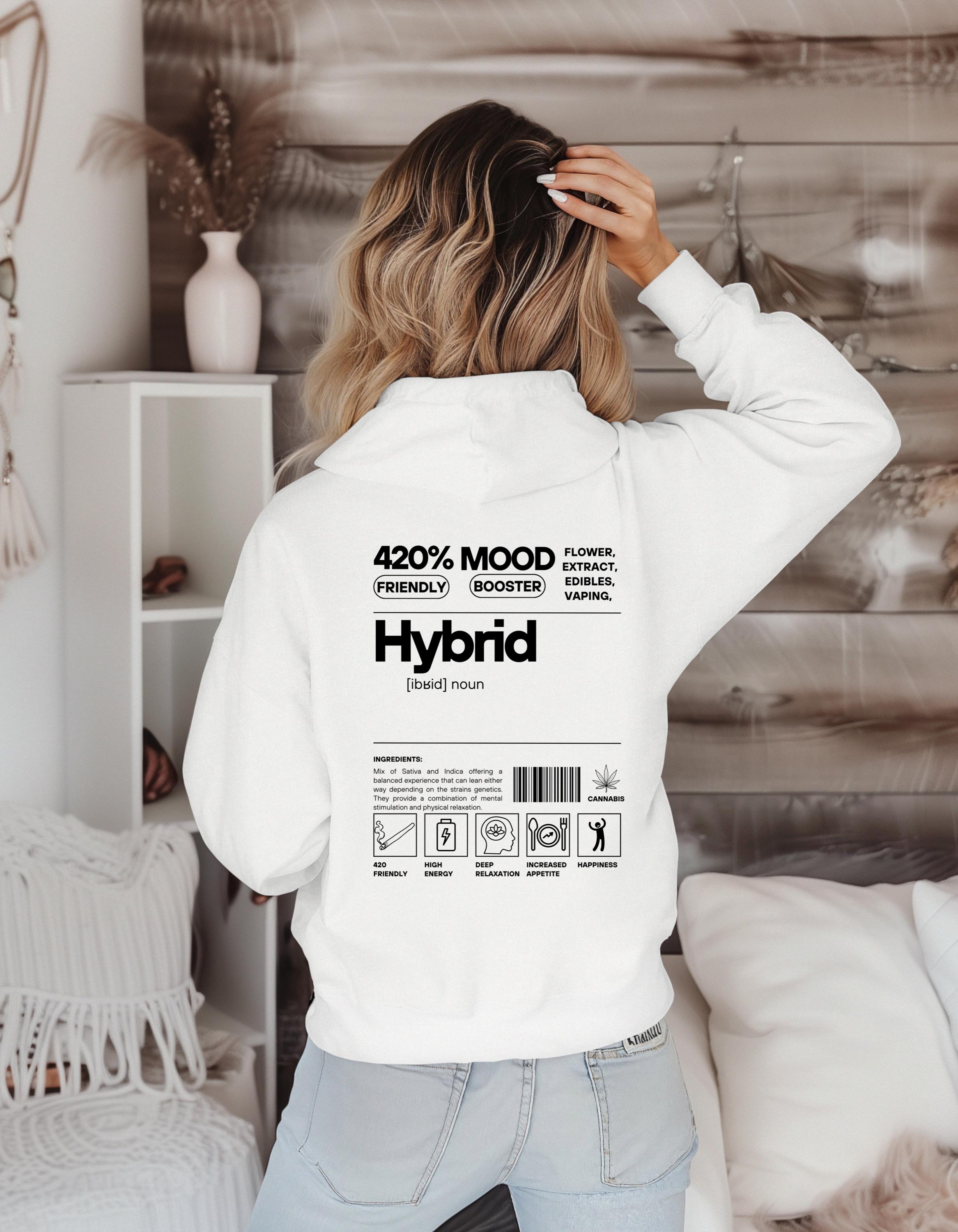 Hybrid Hoodie, Weed Streetwear Pullover | Gildan 18500 Hoodie | Cannabis Fashion | Stoner Gift, 420 Hybrid Strain Hoodie | Unisex Sweatshirt - Thumbnail 6