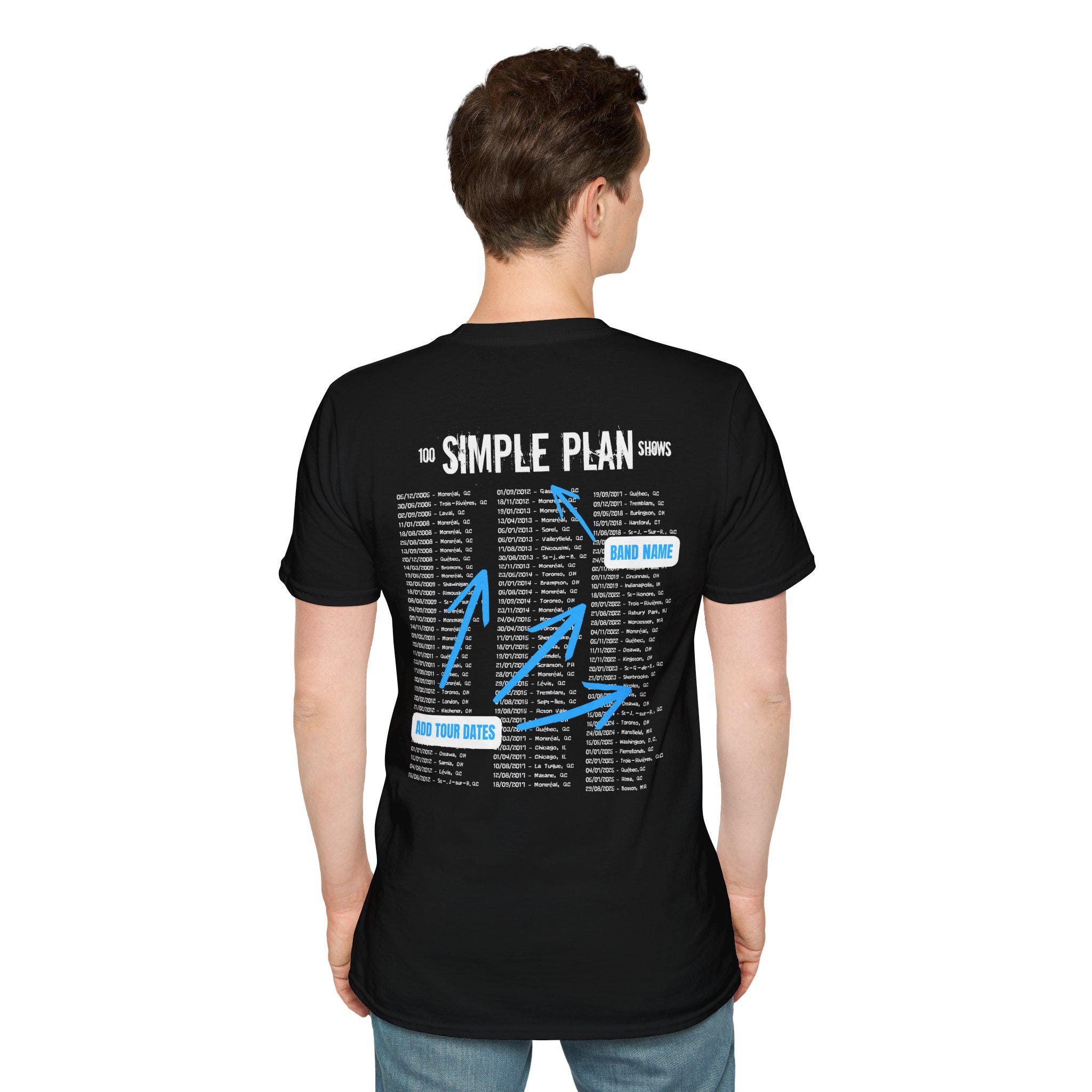 Custom Fan Tribute Concert Shirt Personalized Band Tour T-Shirt with Show Dates & Photo | Music Fan Gift | Pop Punk Fan Tee - Thumbnail 6