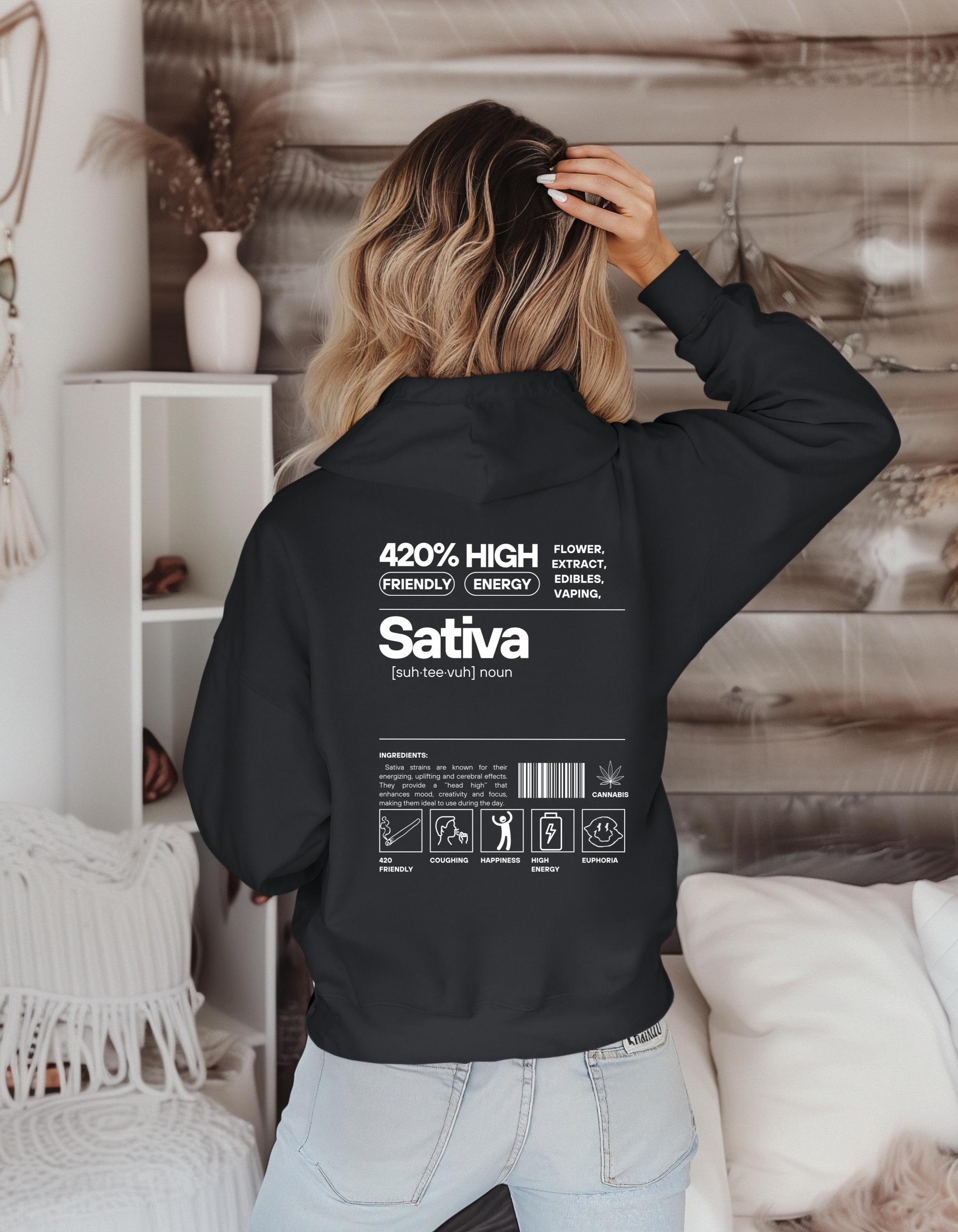 Sativa Hoodie | Gildan 18500 Heavy Blend | Weed Hoodie | Stoner Streetwear | Cannabis Pullover | 420 Gift | Unisex Marijuana Sweatshirt - Image 1