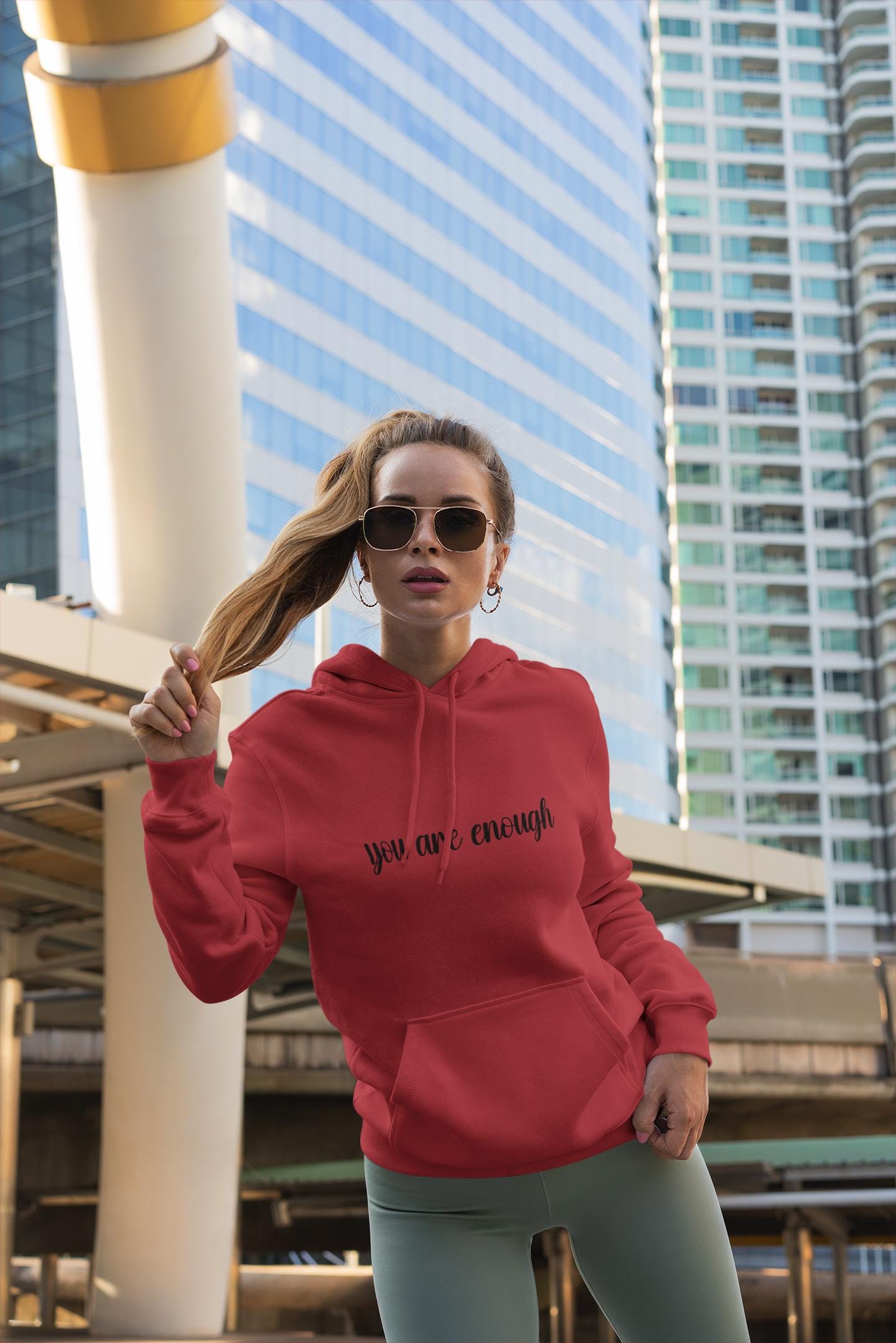 You Are Enough Hoodie with Back Message | Mental Health & LGBTQ+ Affirmation Sweatshirt | Gildan 18500 Unisex Hoodie Gift - Thumbnail 7