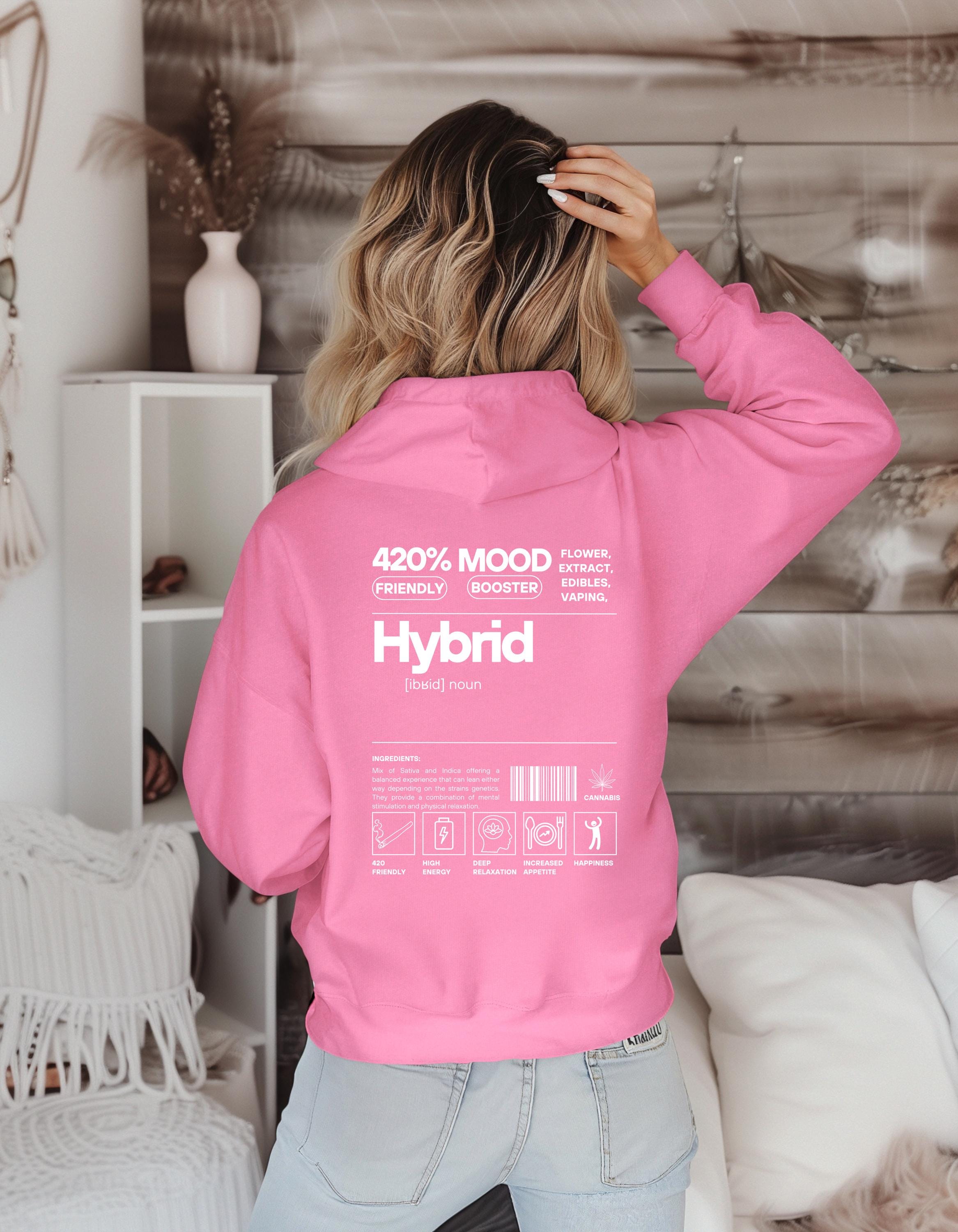 Hybrid Hoodie, Weed Streetwear Pullover | Gildan 18500 Hoodie | Cannabis Fashion | Stoner Gift, 420 Hybrid Strain Hoodie | Unisex Sweatshirt - Thumbnail 4