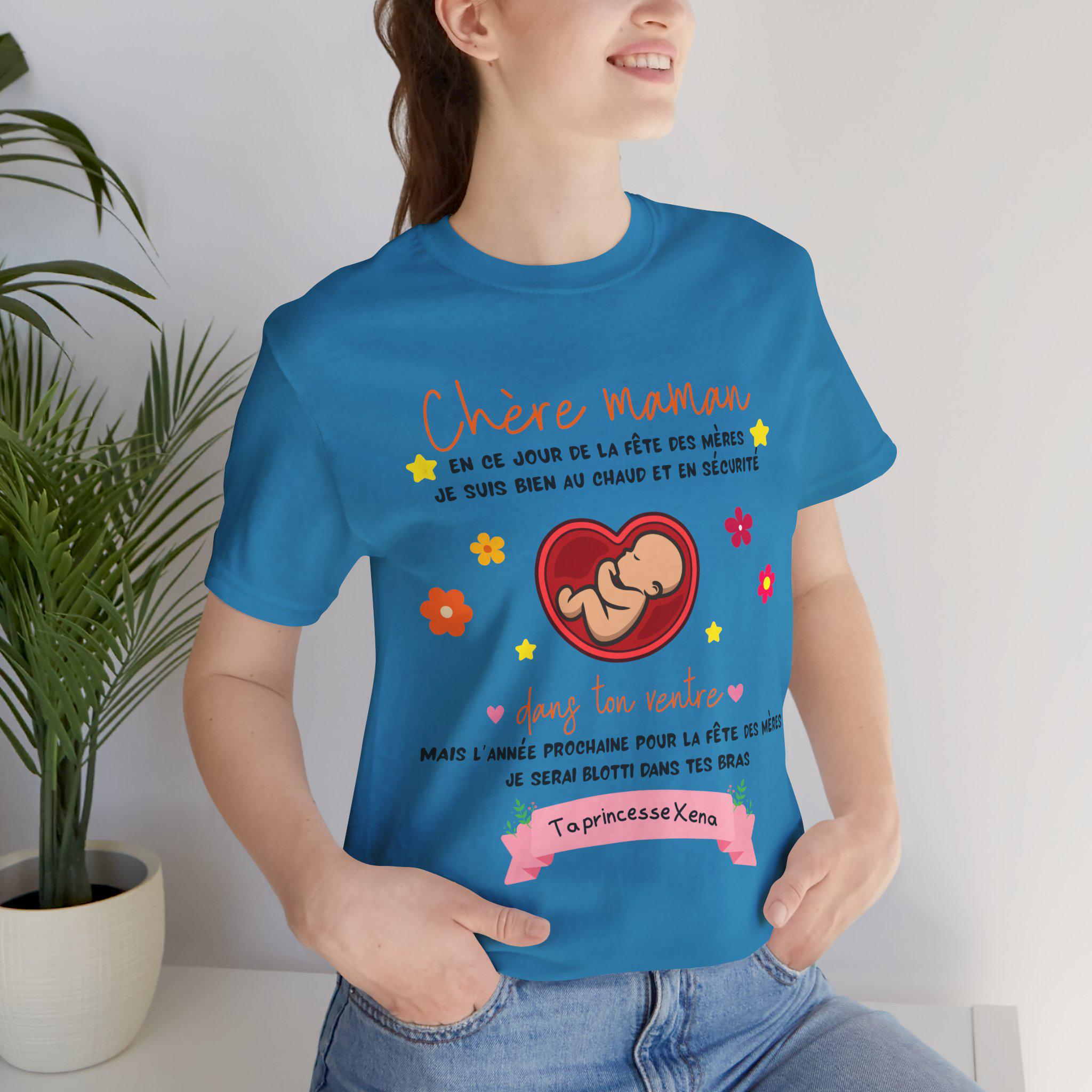 French Personalized Pregnancy Shirt, Mother's Day Gift, Family Celebration Shirt, New Mom Gift, Gender Reveal Shirt - Thumbnail 3