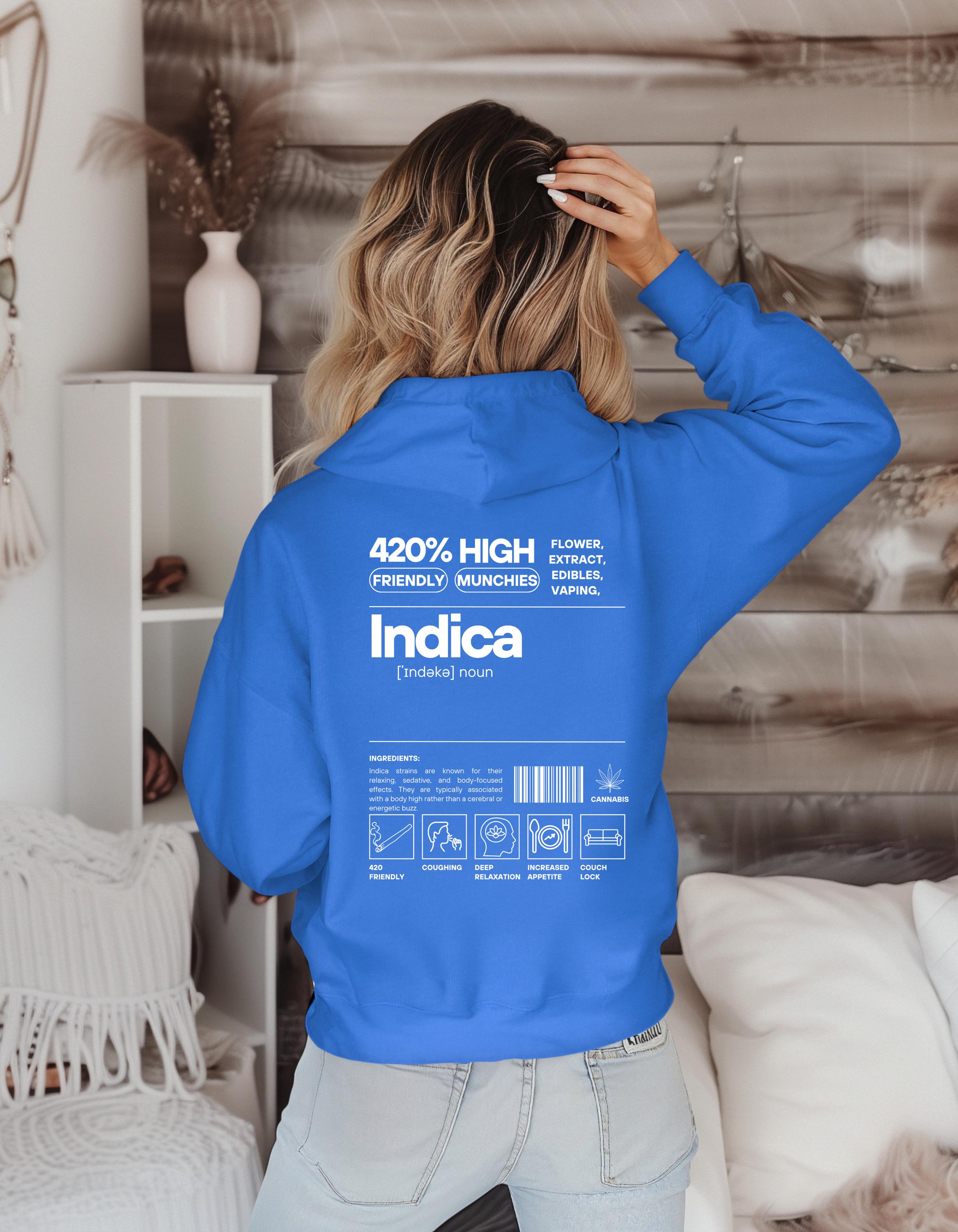 Indica Hoodie Chill Vibes Cannabis Sweatshirt | Gildan 18500 Weed Pullover | Marijuana Stoner Gift 420 Relaxed Outfit - Thumbnail 5