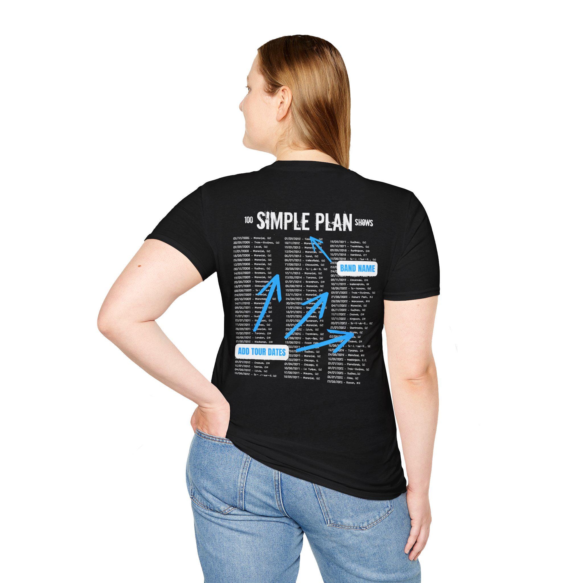 Custom Fan Tribute Concert Shirt Personalized Band Tour T-Shirt with Show Dates & Photo | Music Fan Gift | Pop Punk Fan Tee - Thumbnail 4