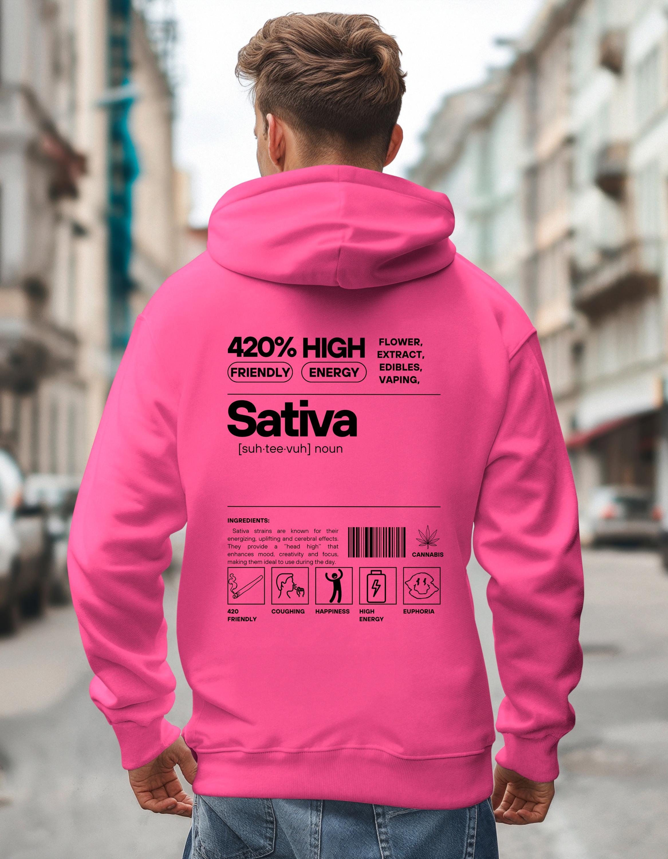 Sativa Hoodie | Gildan 18500 Heavy Blend | Weed Hoodie | Stoner Streetwear | Cannabis Pullover | 420 Gift | Unisex Marijuana Sweatshirt - Thumbnail 2