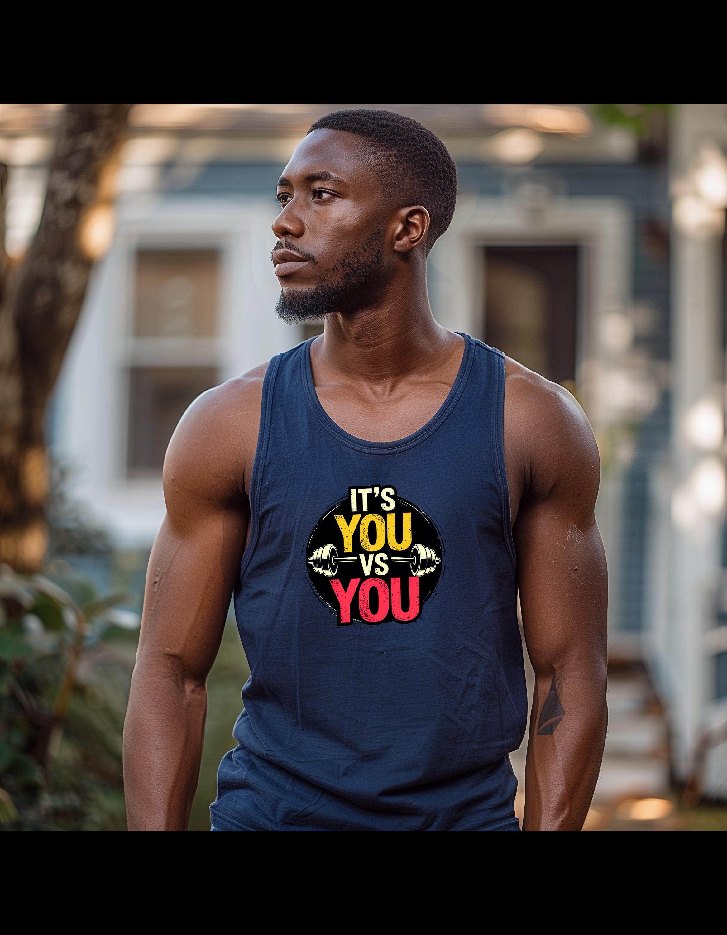 Motivational Fitness Tank Top | Gym Wear, Workout Apparel, Weightlifting Shirt, Activewear for Men & Women, It's You vs You - Thumbnail 6