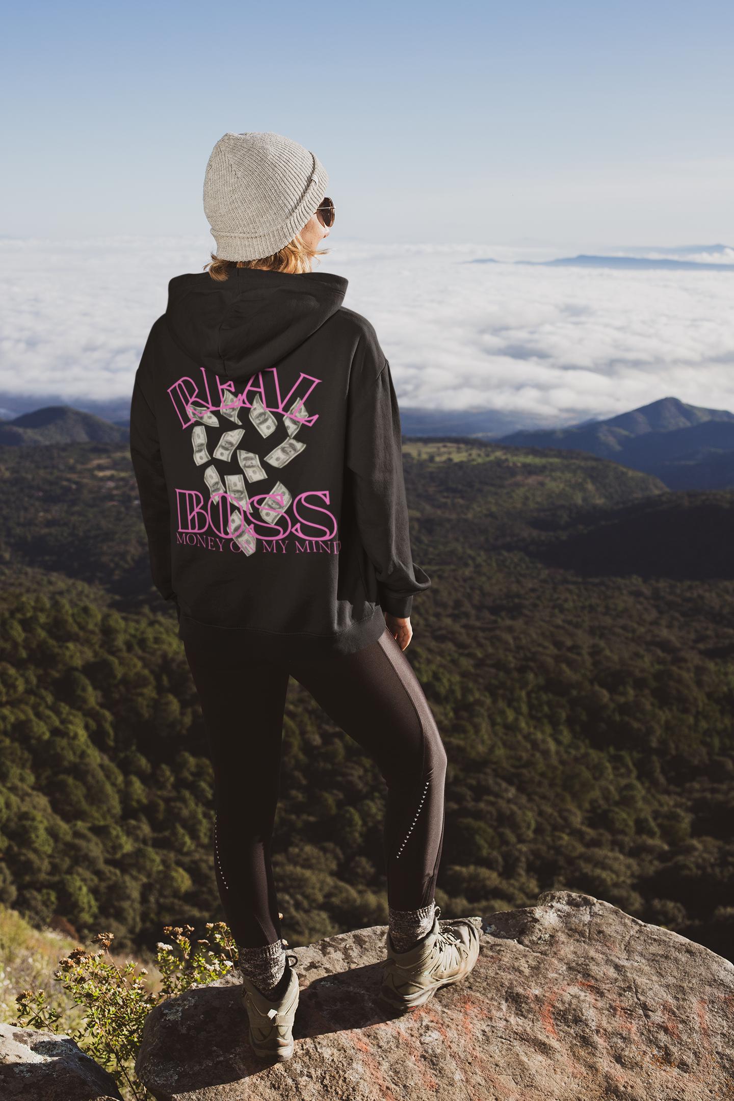 Real Boss Babe Hoodie, Empowerment Sweatshirt, Perfect for Gifts, Motivation, Casual Wear, College Life, Birthday - Thumbnail 2