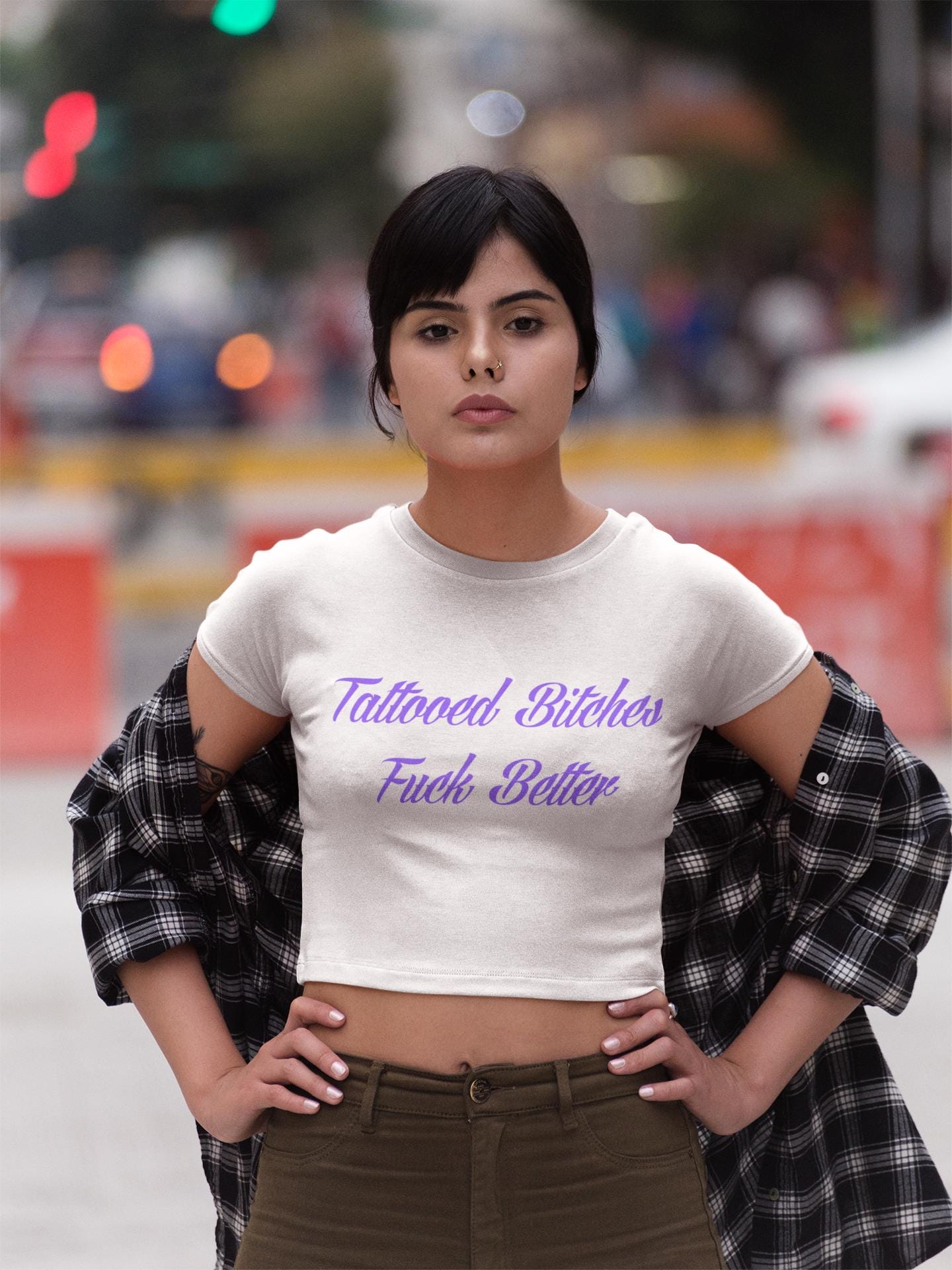 Tattooed Bitches Fuck Better Crop Top | Edgy Graphic Crop Shirt | Next Level 5080 Tee | Tattoo Babe Aesthetic | Bold Feminist Gift - Thumbnail 3