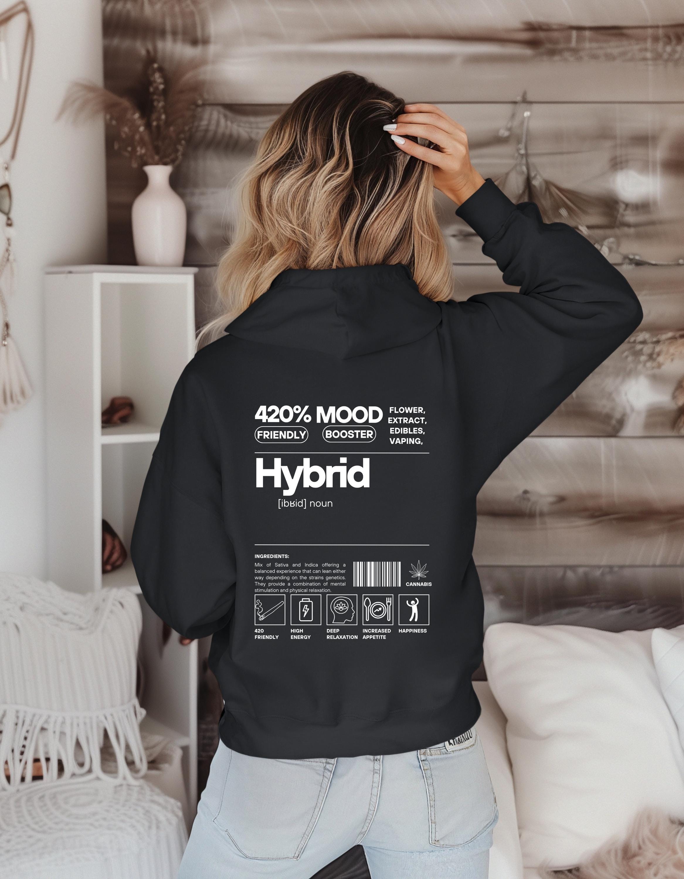 Hybrid Hoodie, Weed Streetwear Pullover | Gildan 18500 Hoodie | Cannabis Fashion | Stoner Gift, 420 Hybrid Strain Hoodie | Unisex Sweatshirt - Image 1