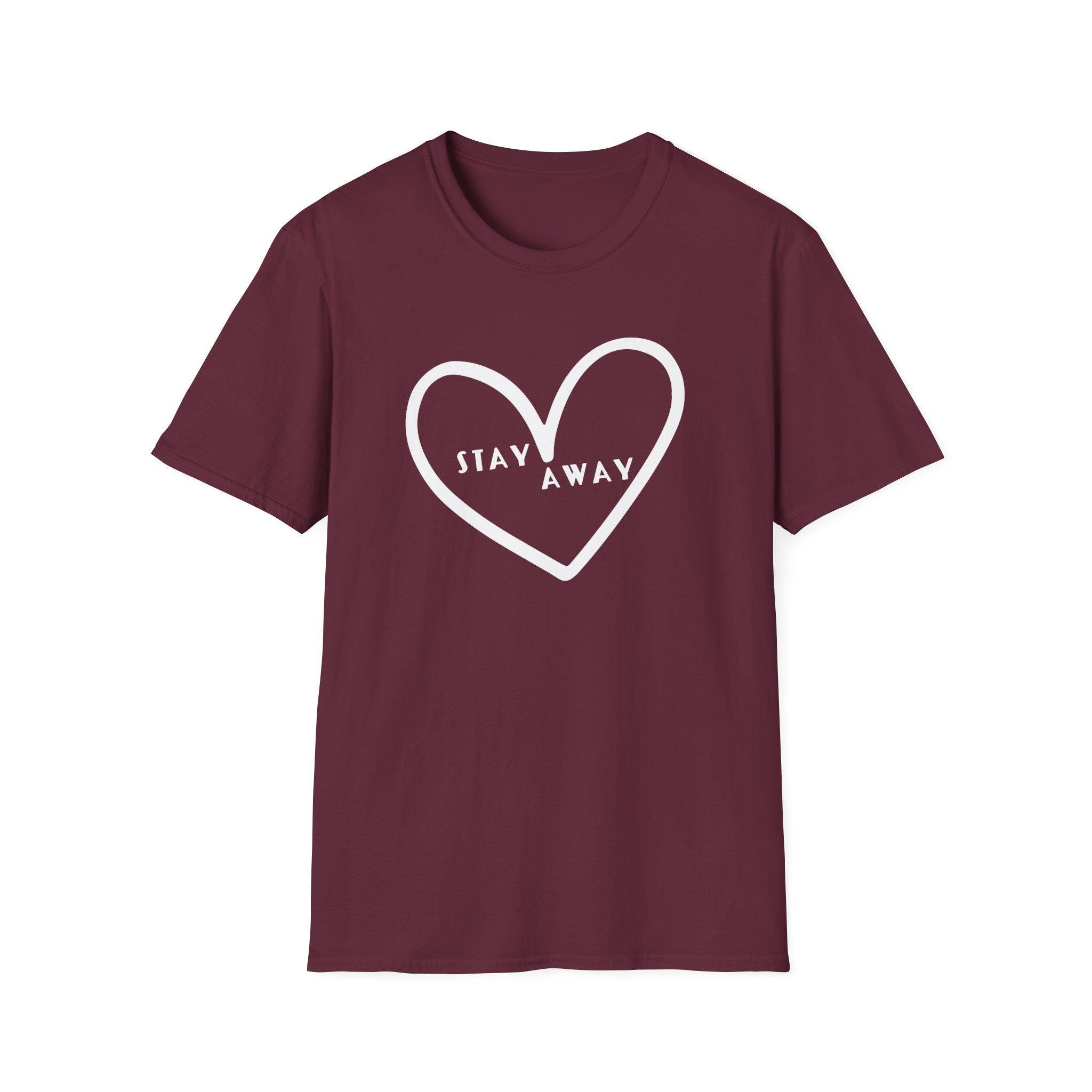 Stay Away Graphic Tee | Unisex Softstyle T-Shirt for Casual Wear, Gift for Friends, Everyday Style, Unique Fashion Statement, Modern Apparel - Thumbnail 3