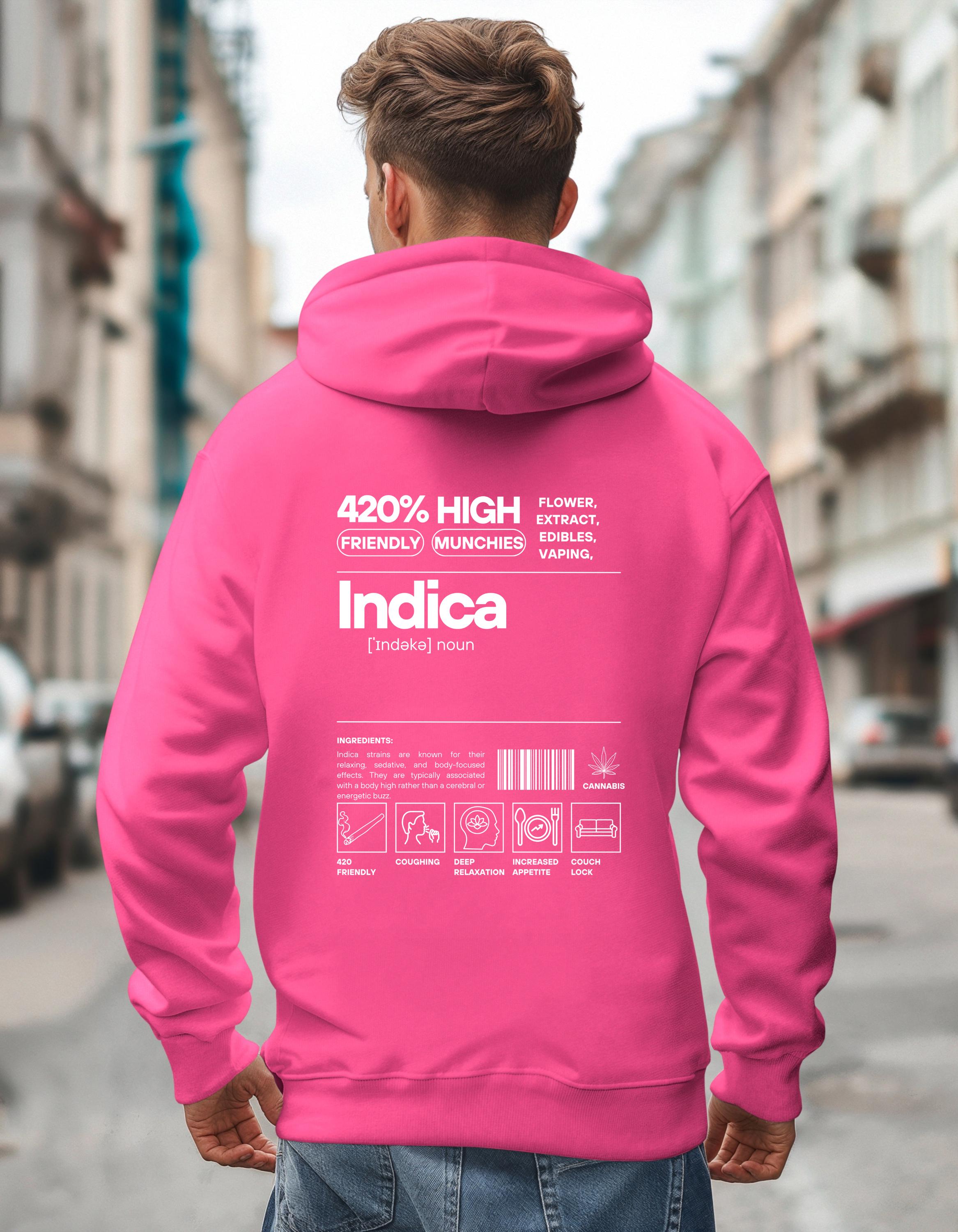 Indica Hoodie Chill Vibes Cannabis Sweatshirt | Gildan 18500 Weed Pullover | Marijuana Stoner Gift 420 Relaxed Outfit - Thumbnail 3