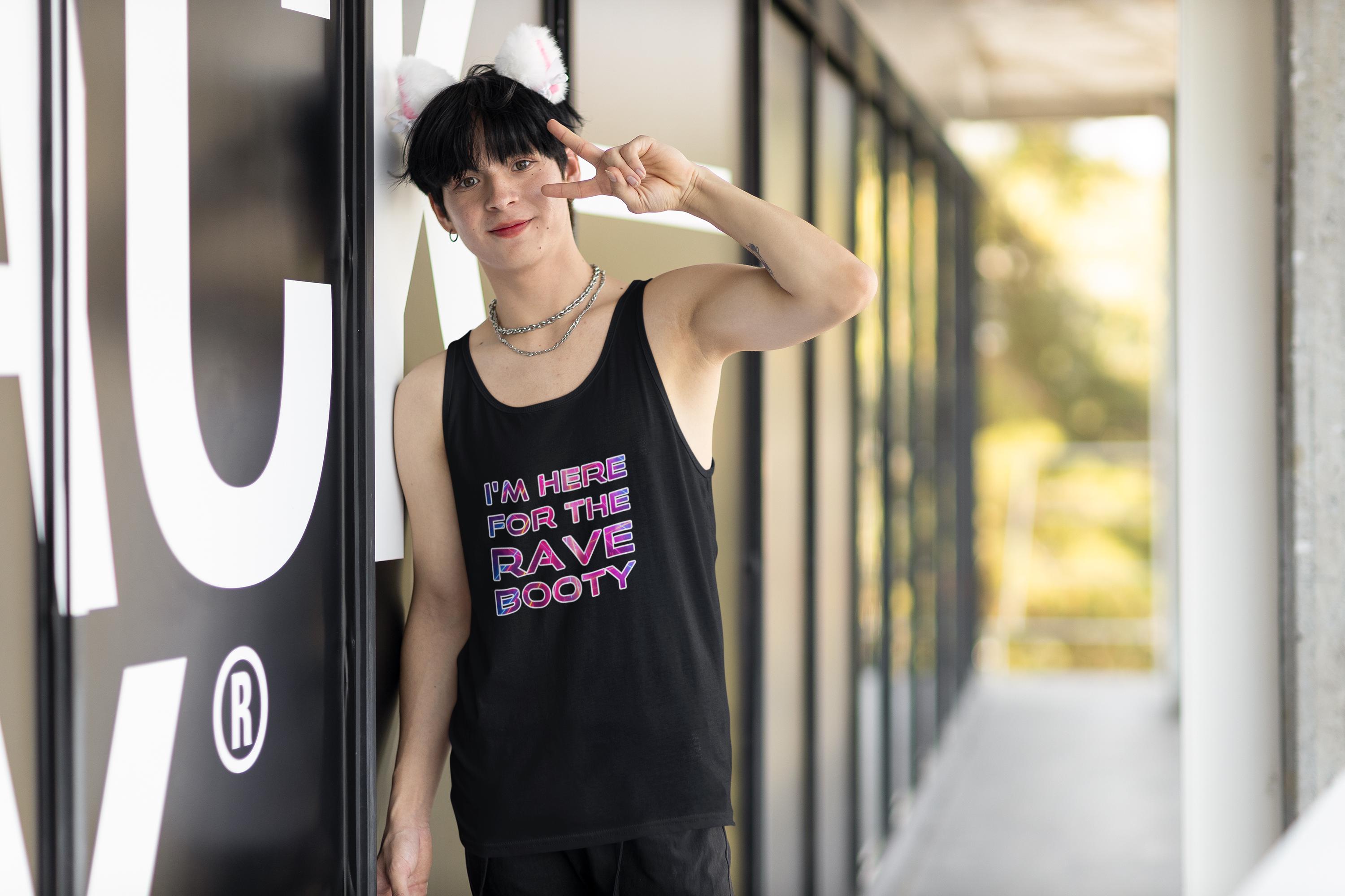 Imm Here for the Rave Booty Tank Top | Bella Canvas 3480 Festival Shirt | Funny EDM Unisex Rave Tank | Party Outfit for Bass Lovers - Thumbnail 4