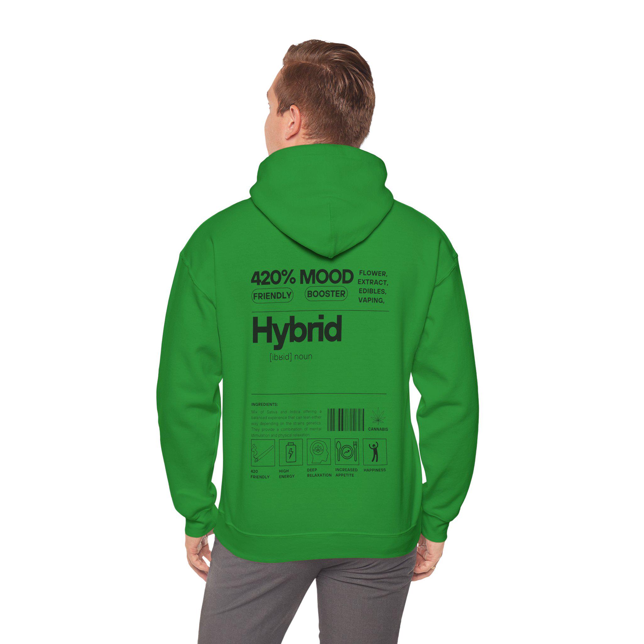 Hybrid Hoodie, Weed Streetwear Pullover | Gildan 18500 Hoodie | Cannabis Fashion | Stoner Gift, 420 Hybrid Strain Hoodie | Unisex Sweatshirt - Thumbnail 7