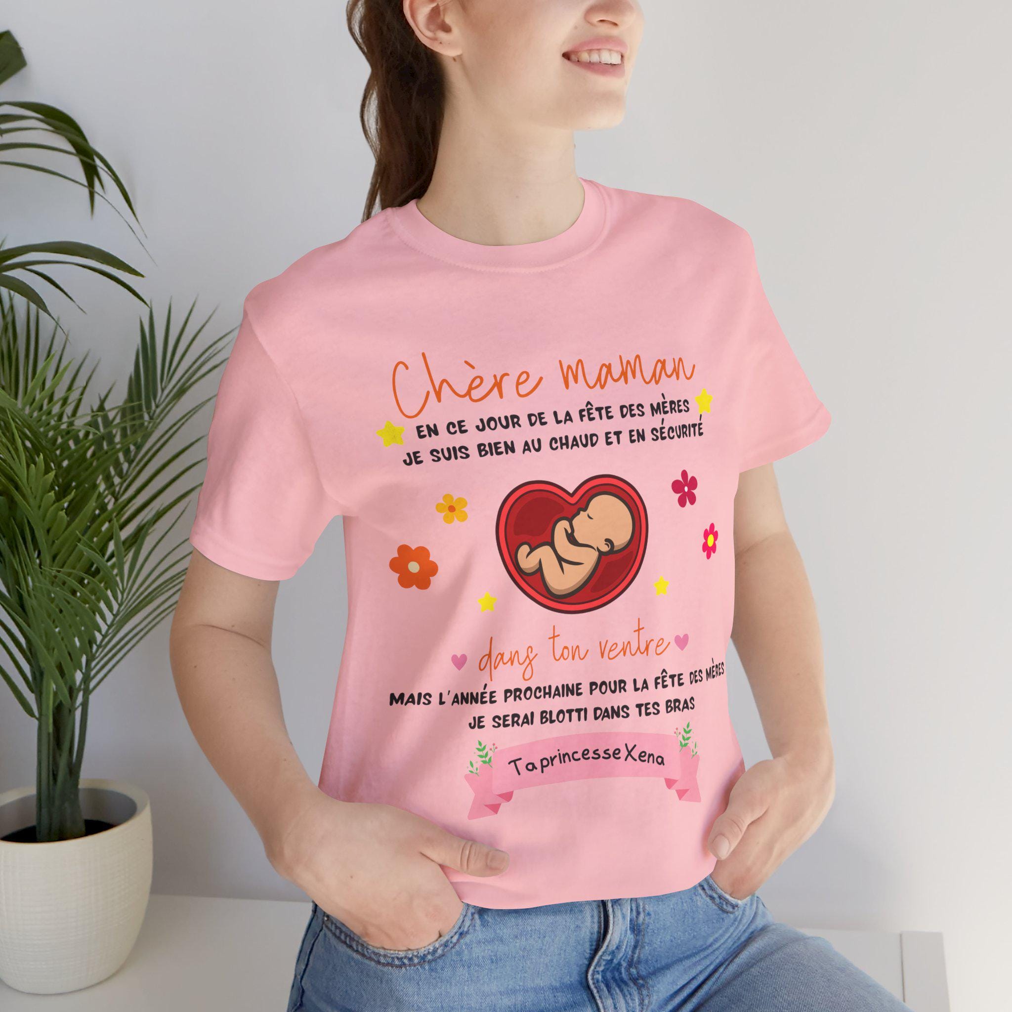 French Personalized Pregnancy Shirt, Mother's Day Gift, Family Celebration Shirt, New Mom Gift, Gender Reveal Shirt - Thumbnail 6