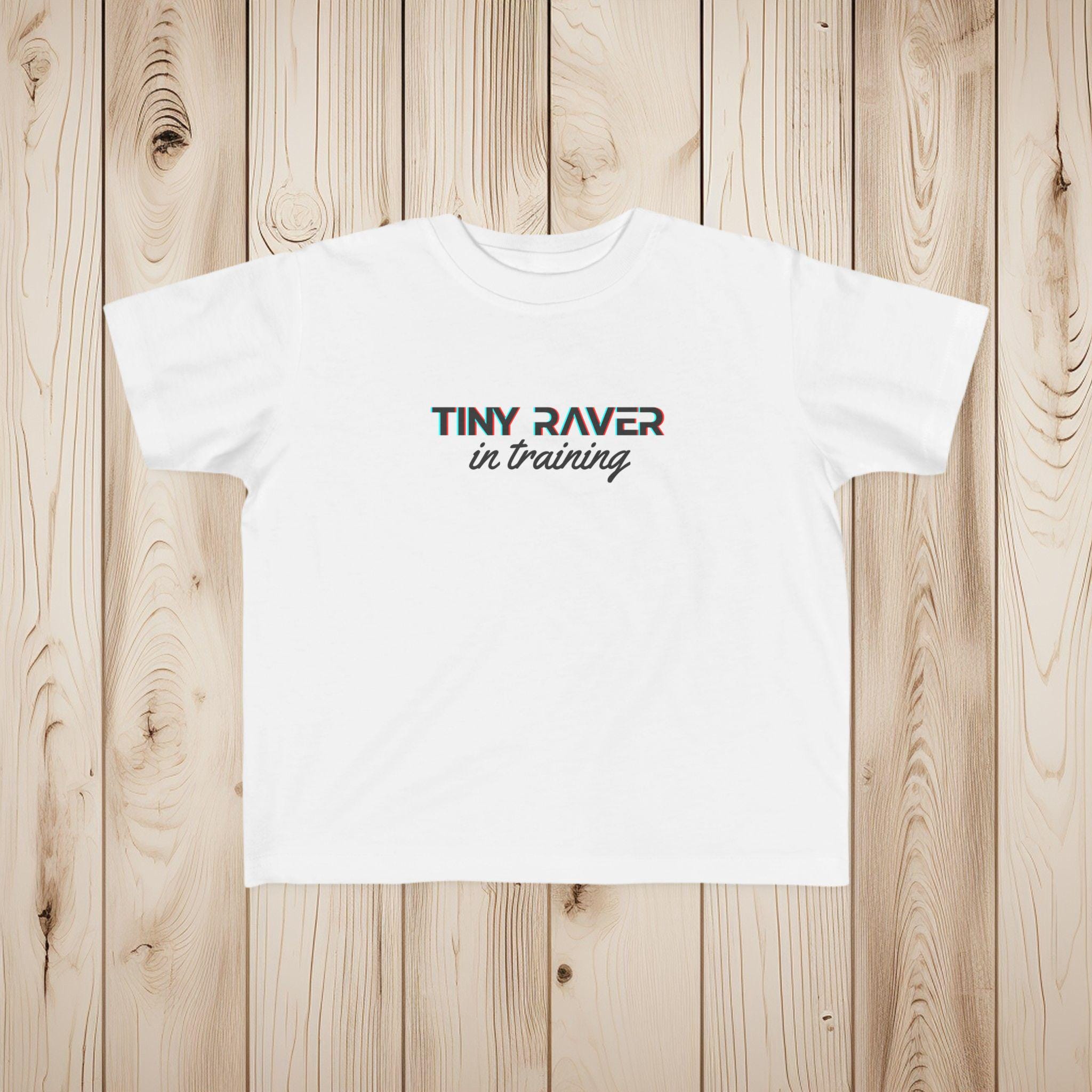 Tiny Raver in Training Toddler T-Shirt, Rabbit Skins 3321 EDM Kids Shirt, Funny Festival Outfit for Toddlers, Rave Clothing for Kids - Thumbnail 3