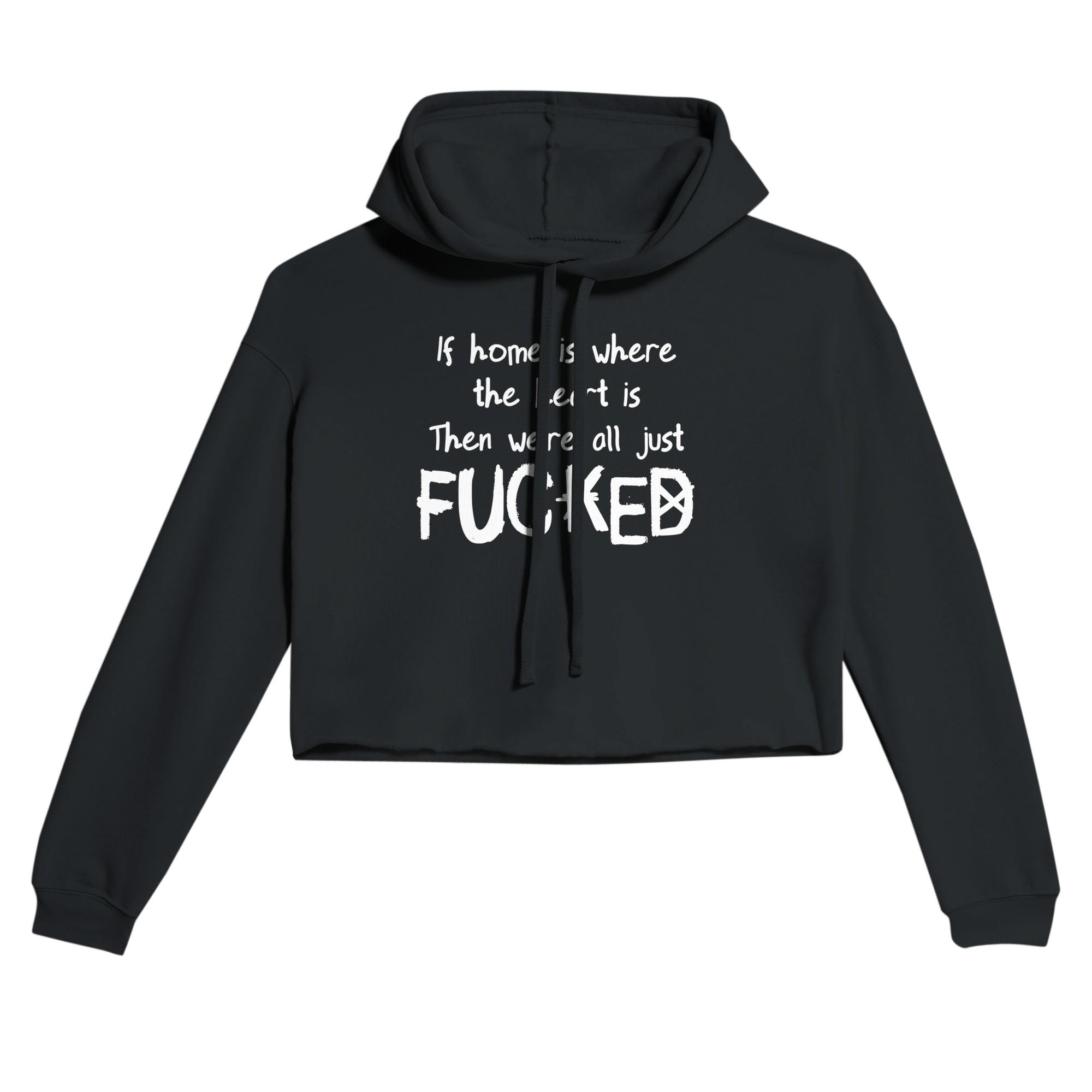 If Home Is Where The Heart Is Cropped Women’s Hoodie - Thumbnail 5