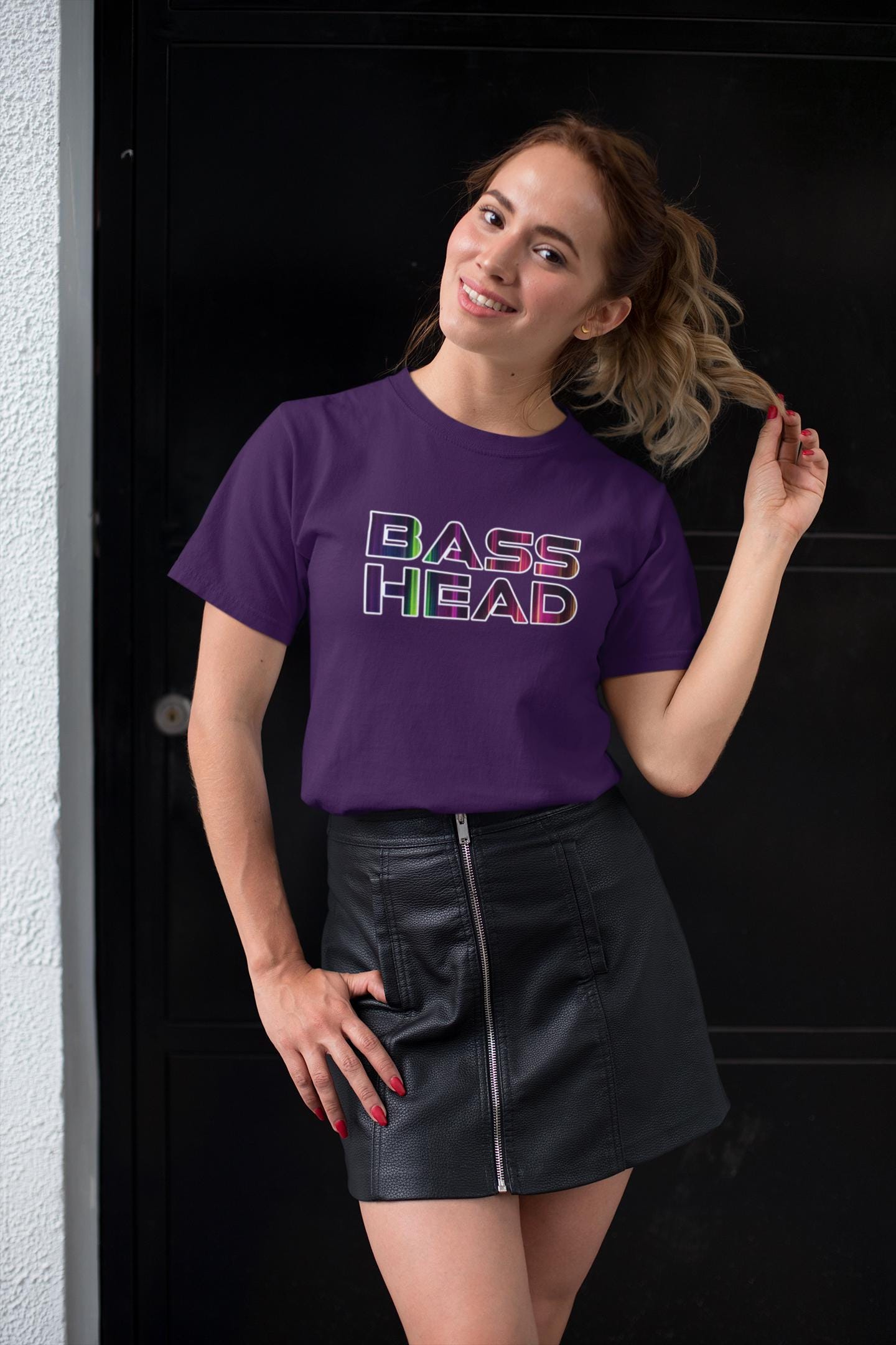 Bass Head T-Shirt, Gildan 64000 Unisex Tee, EDM Rave Shirt, Dubstep Music Festival Top, DJ Bass Drop Graphic, Raver Gift Idea - Thumbnail 4