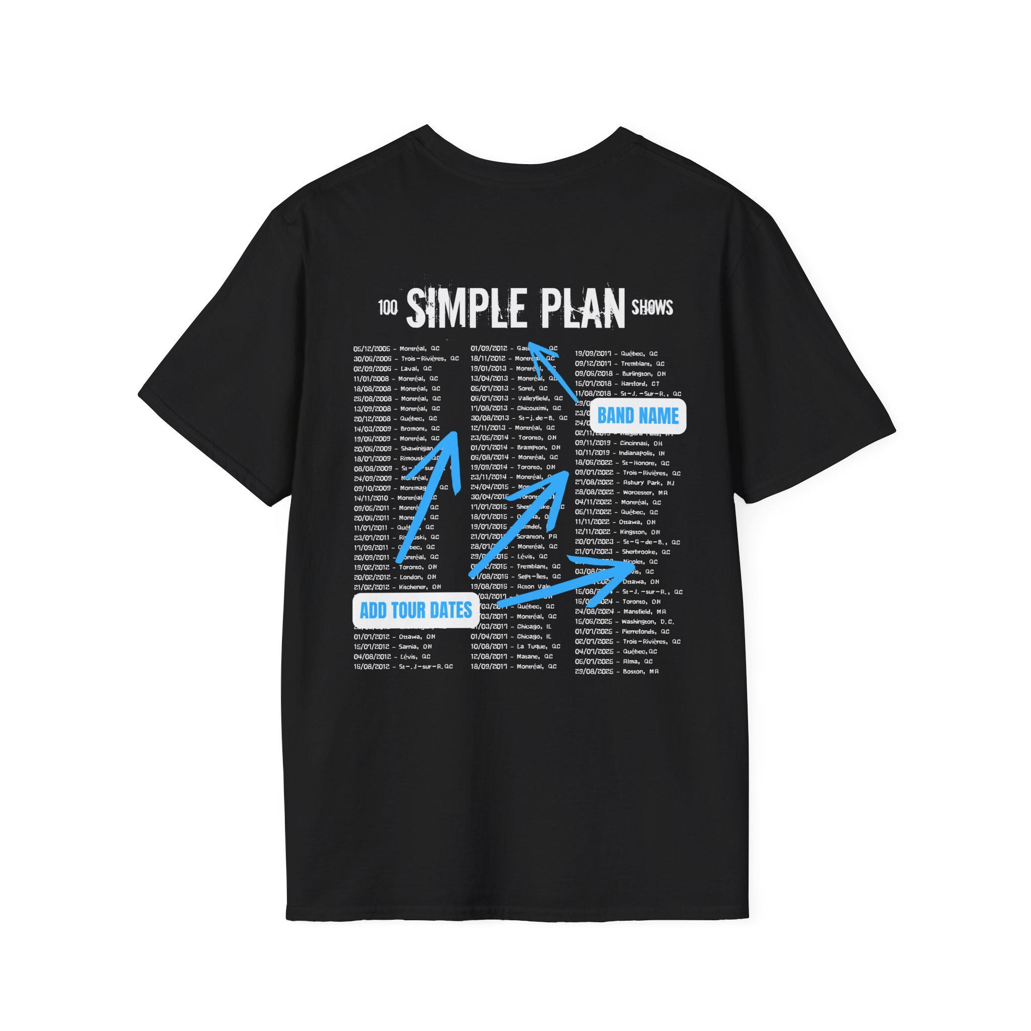 Custom Fan Tribute Concert Shirt Personalized Band Tour T-Shirt with Show Dates & Photo | Music Fan Gift | Pop Punk Fan Tee - Thumbnail 2