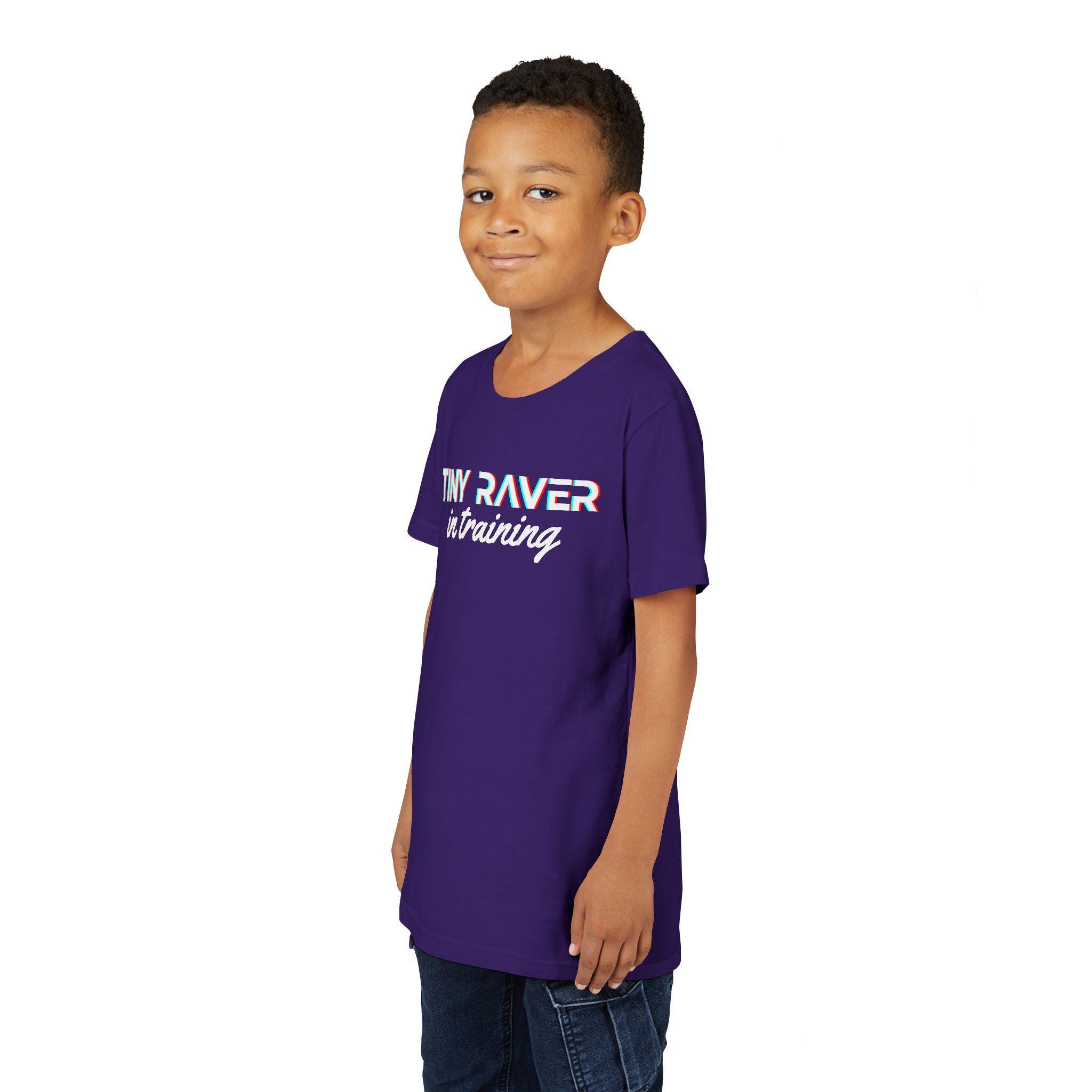 Tiny Raver in Training Youth T-Shirt, Bella Canvas 3001Y Kids Rave Shirt, Funny EDM Festival Clothing for Kids, Music Lover Outfit - Thumbnail 7
