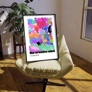 Colorful Abstract Art Print | The Creative Mind Quote | Bright Maximalist Home | Gallery Wall Print | Colourful Gallery Art Print