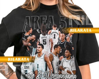 Camiseta vintage del Castillo de Stephon y Victor Wembanyama del Área 51, regalo para mujer y hombre, camiseta unisex, sudadera deportiva