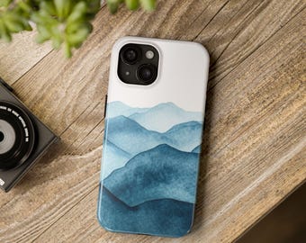 Mountain Watercolor Tough Phone Case, Protective Case, Mountain Phone Cover, Adventure Phone Case, Nature Lover Gift, Outdoor Phone Shell