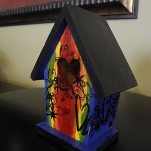 ALREADY SOLD: Primary Colors Birdhouse, wood image 1