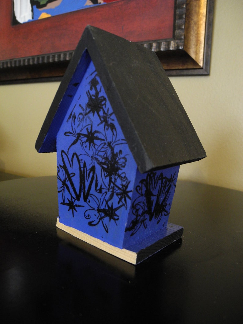 ALREADY SOLD: Primary Colors Birdhouse, wood image 2