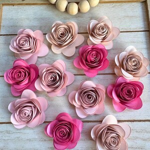 1.5インチの紙巻き花12個パック、さまざまな色のオプション